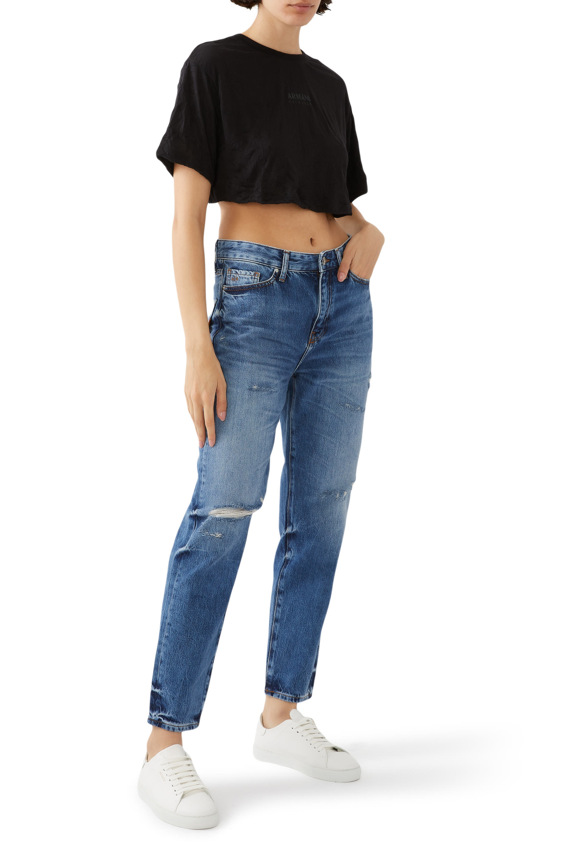 AX Logo Cropped T-Shirt