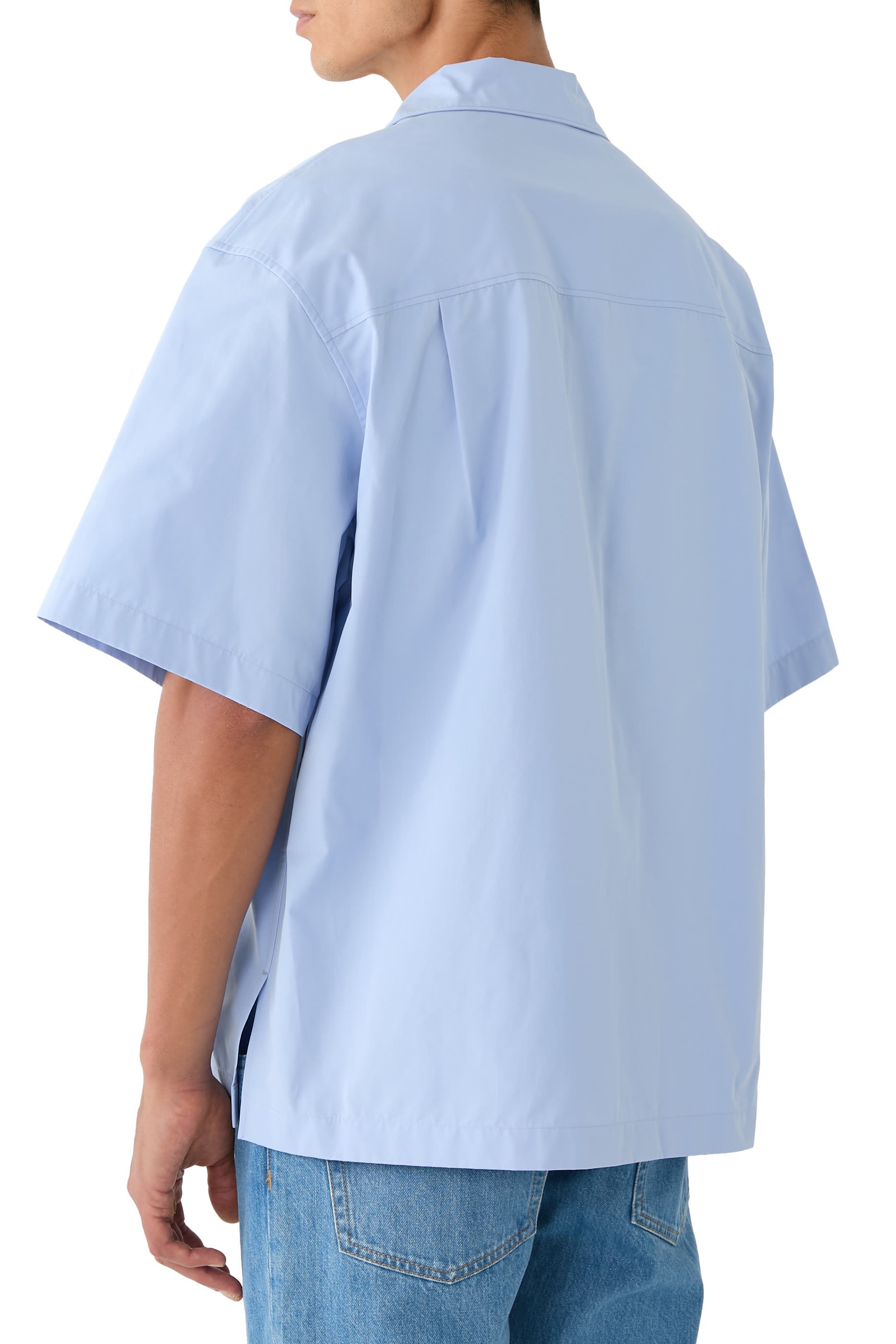 Cotton Poplin Shirt with GG Embroidery