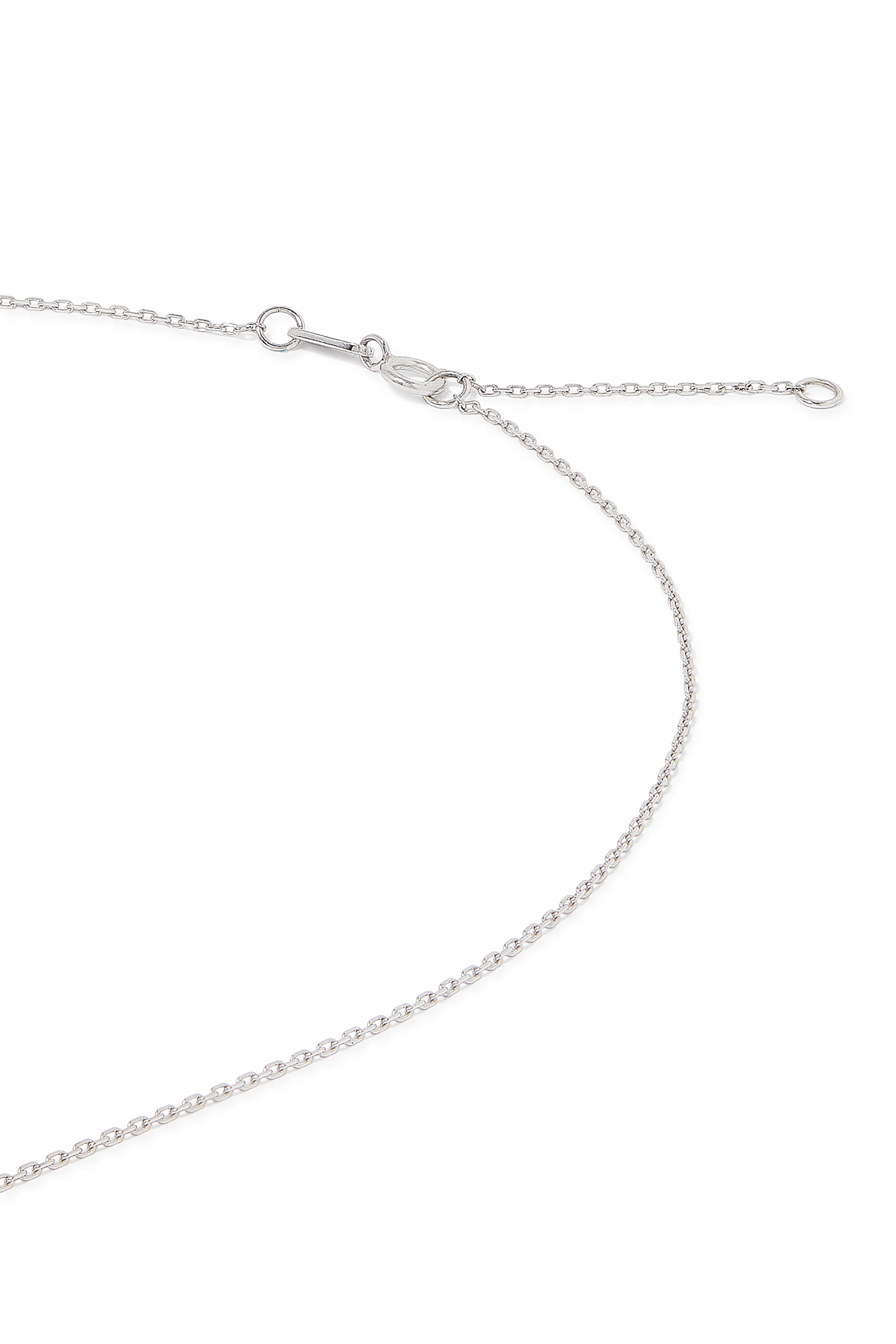 Oula XS Noon Letter Chain Pendant, 18k White Gold & Diamonds