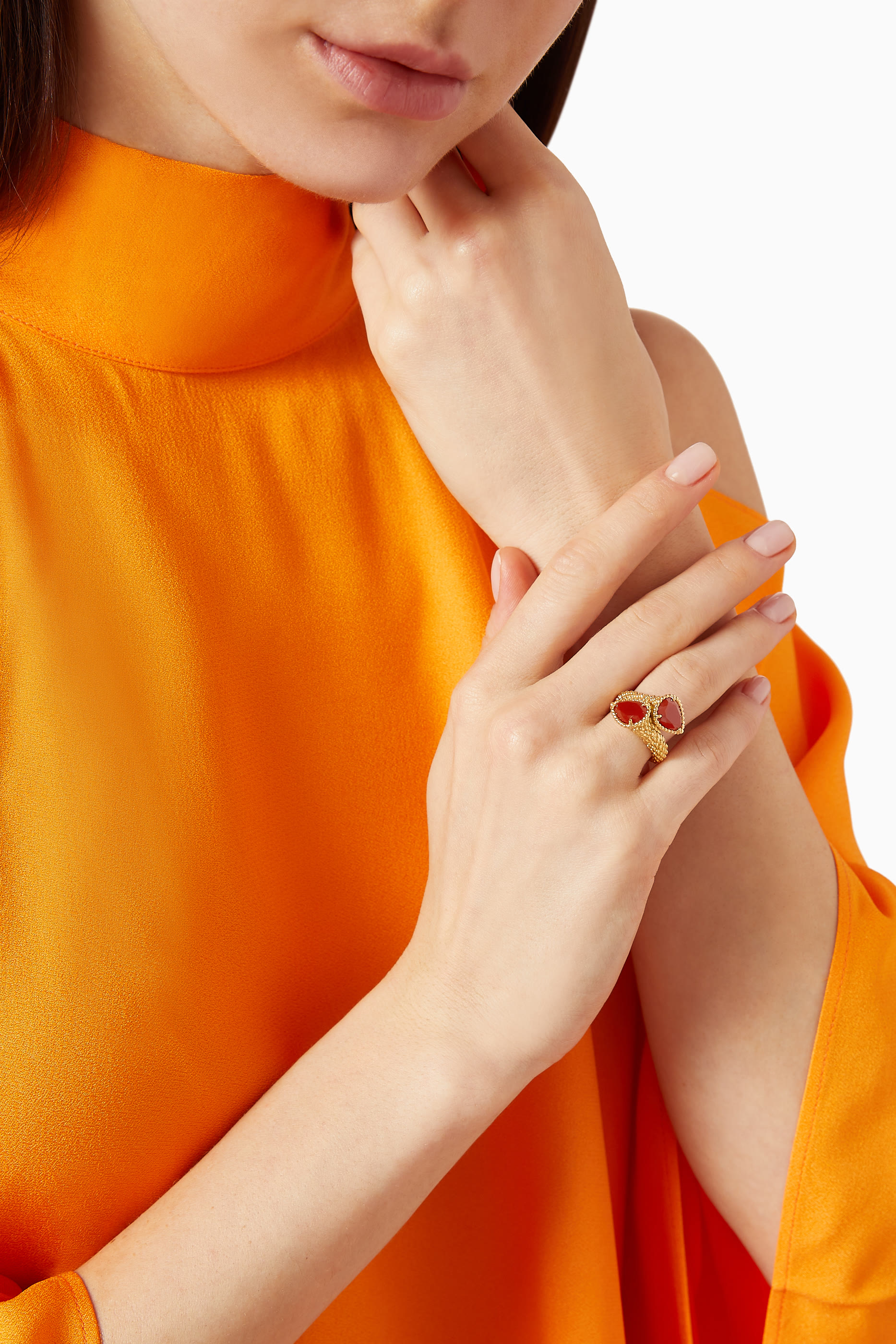 Toi Et Moi Serpent Boh&egrave;me Carnelian Ring