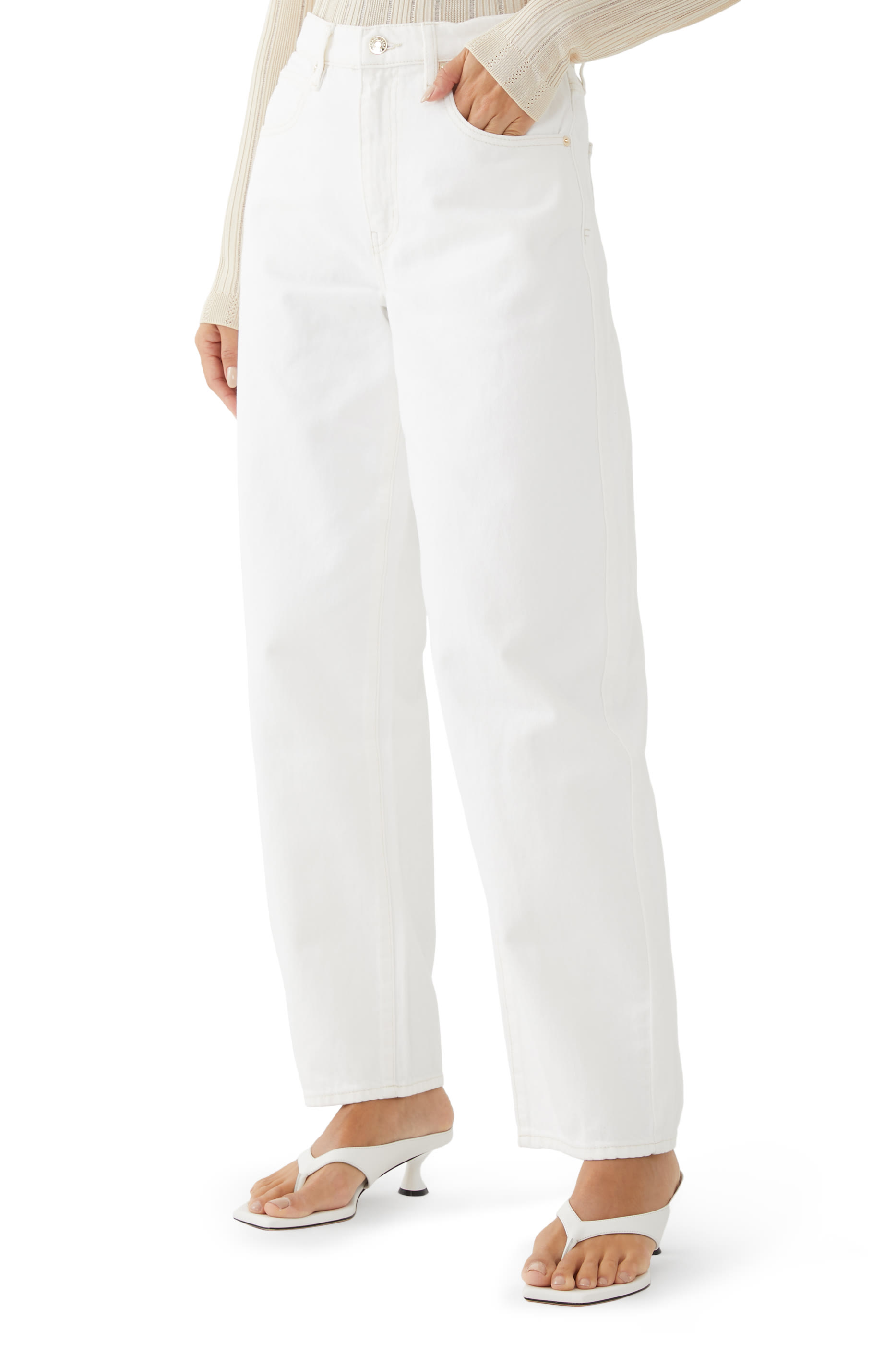 Low-Slung Barrel Jeans