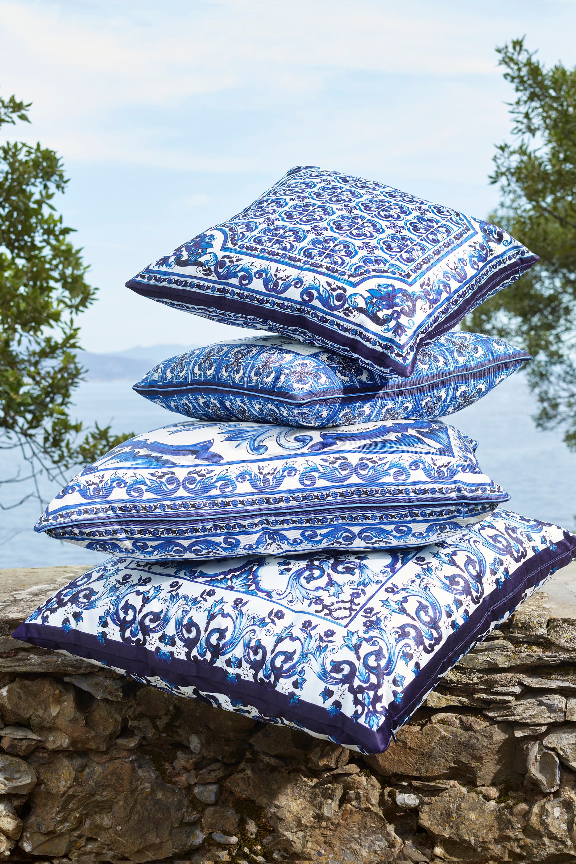 Blu Mediterraneo Silk Twill Cushion Medium