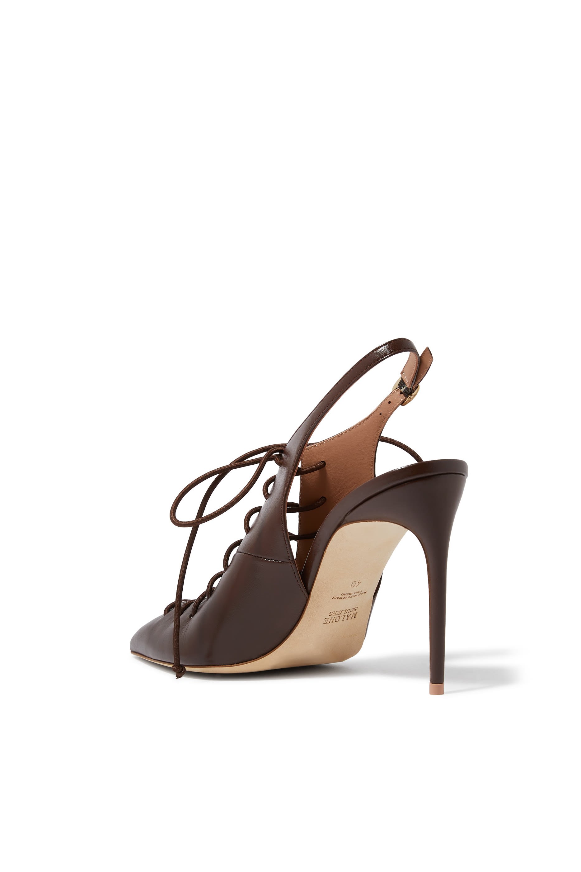 Pointed Toe Lace Up 90 Slingback Pumps 