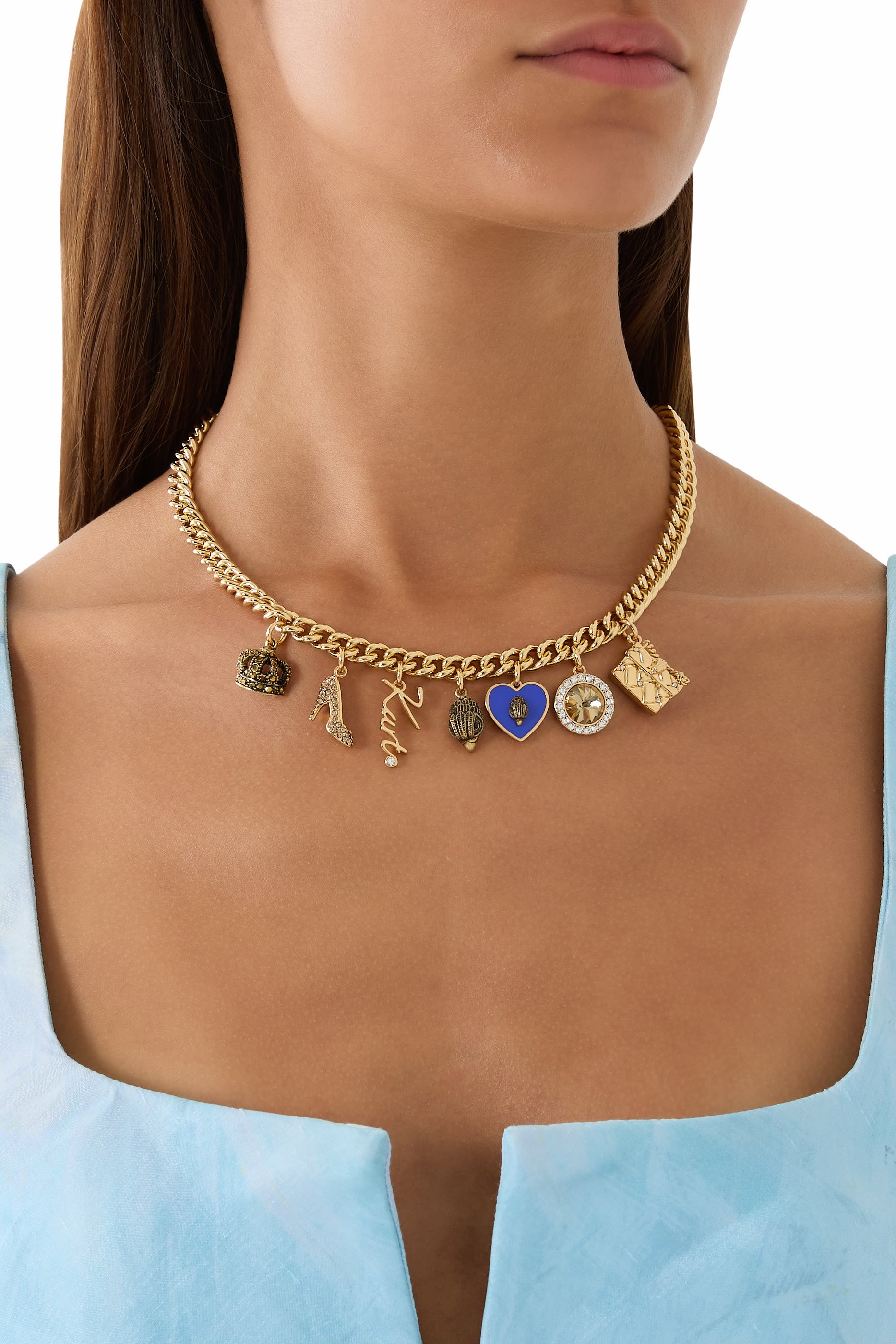 Kurt Charm Necklace, Brass