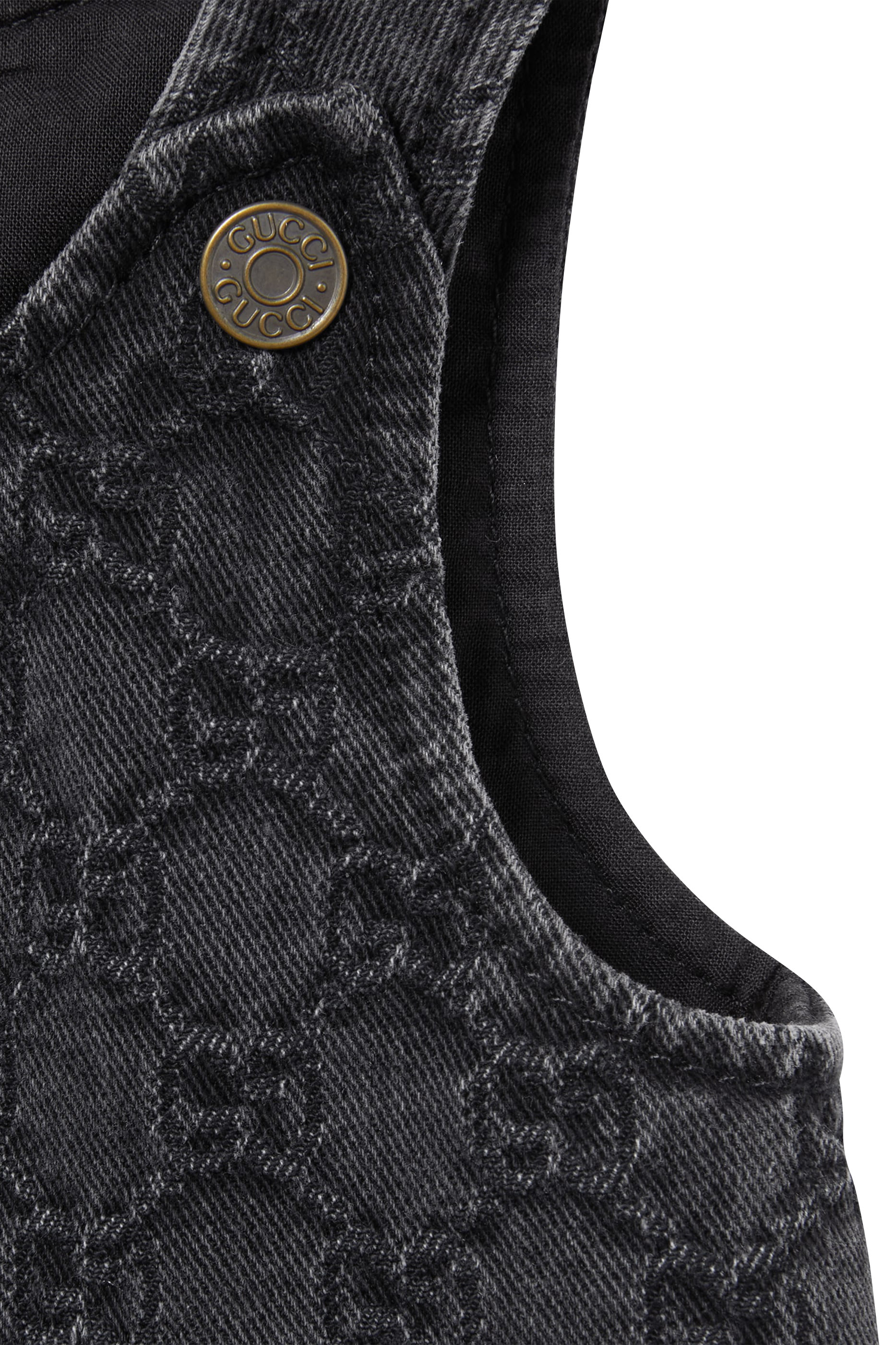 Kids GG Denim Jacquard Dress