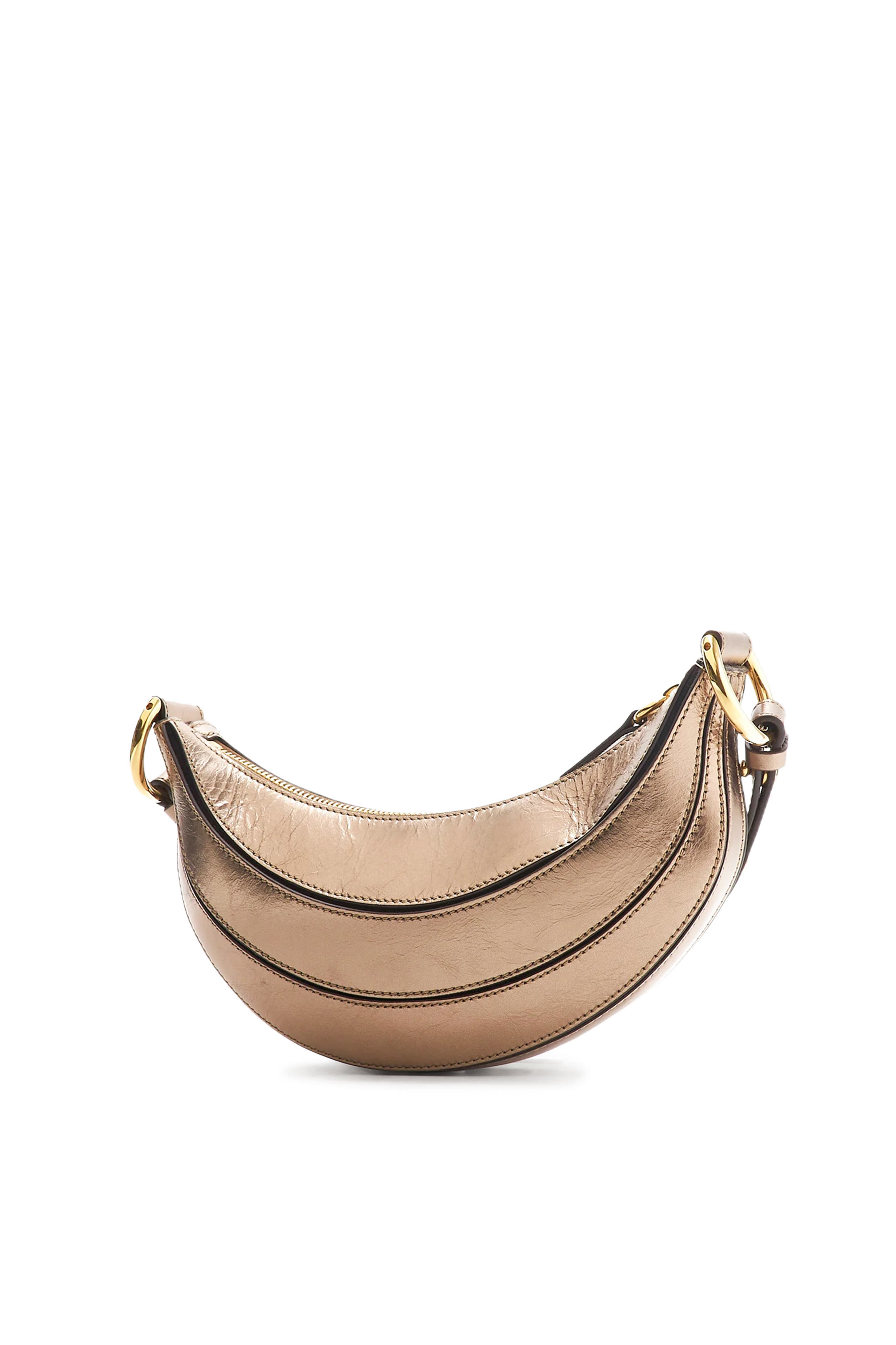 Banana Crossbody Grained Leather Bag