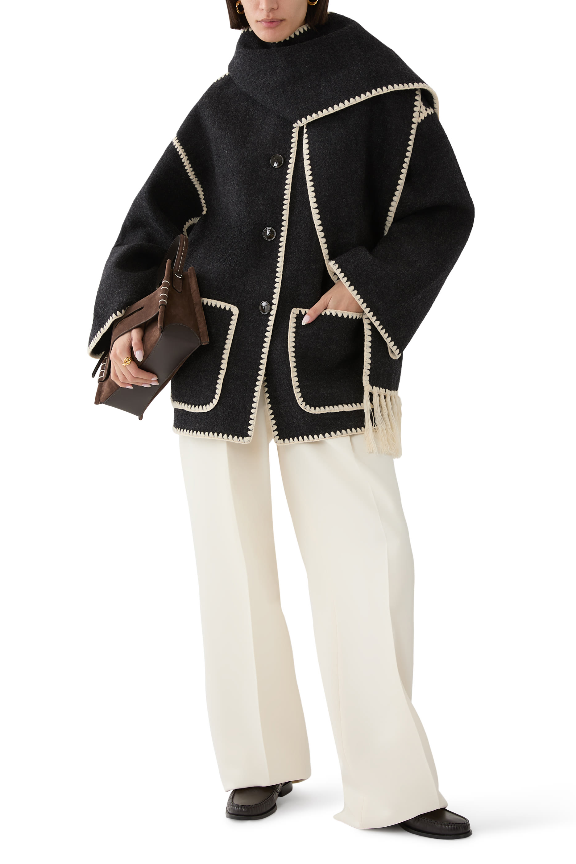 Embroidered Scarf Jacket