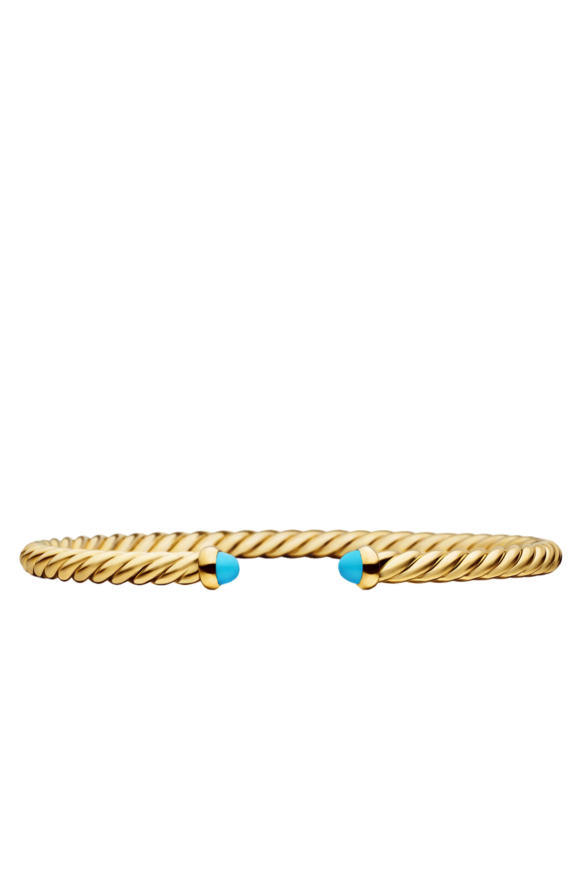 Cable Flex Bracelet, 18k Yellow Gold & Turquoise