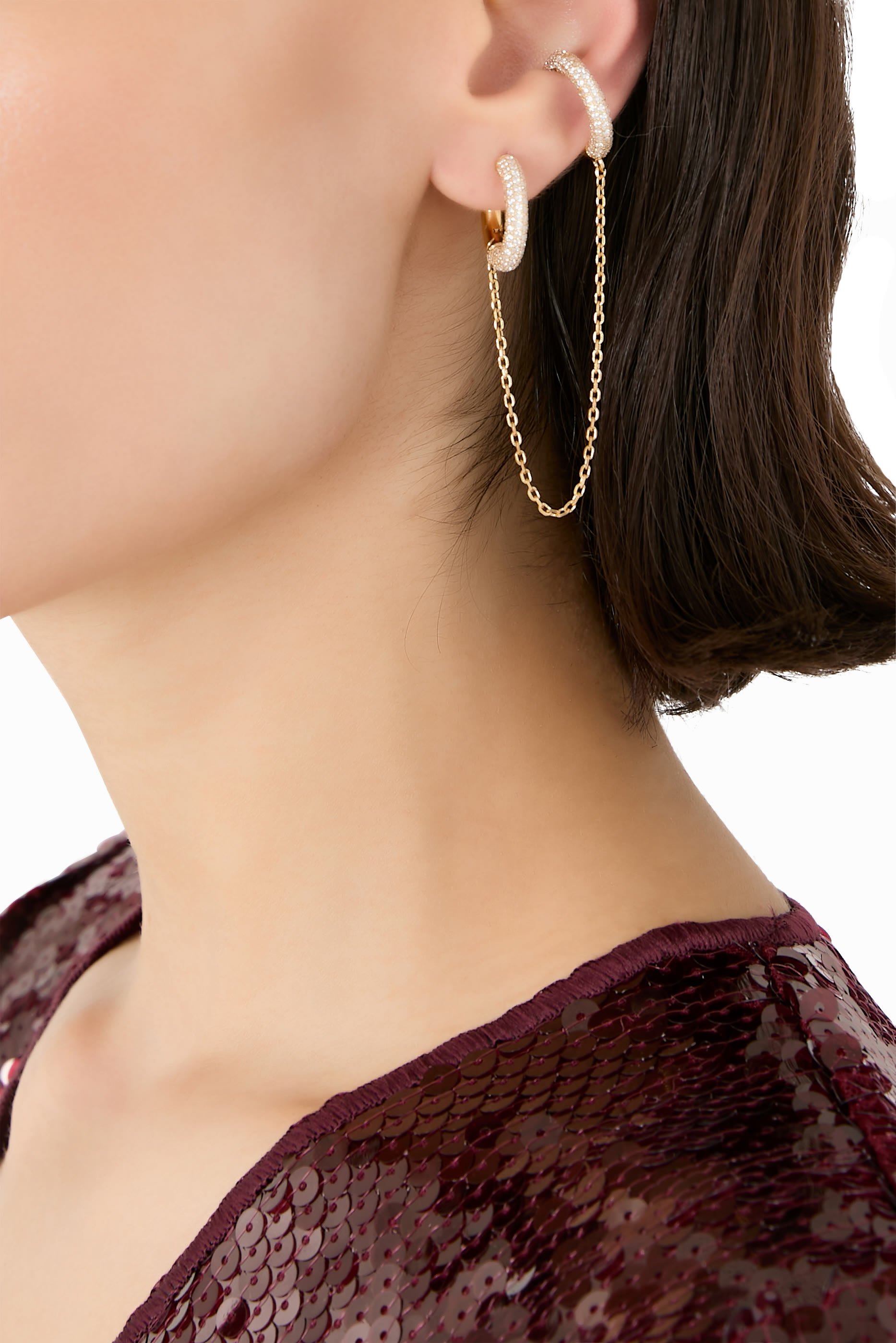 Encrusted Mini Loophole Single Earring