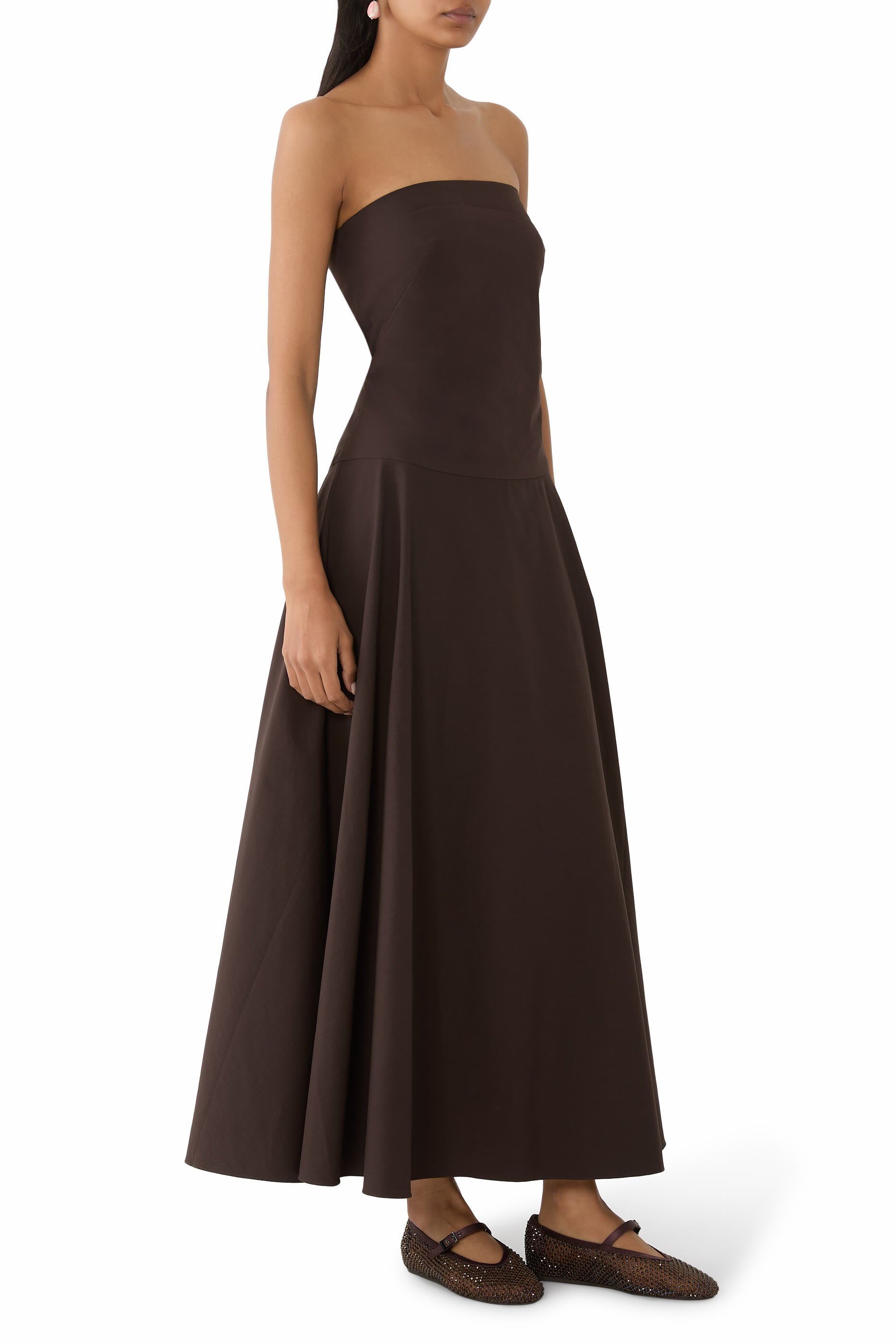  Pewter Fishnet Ballet Flat with Crystals