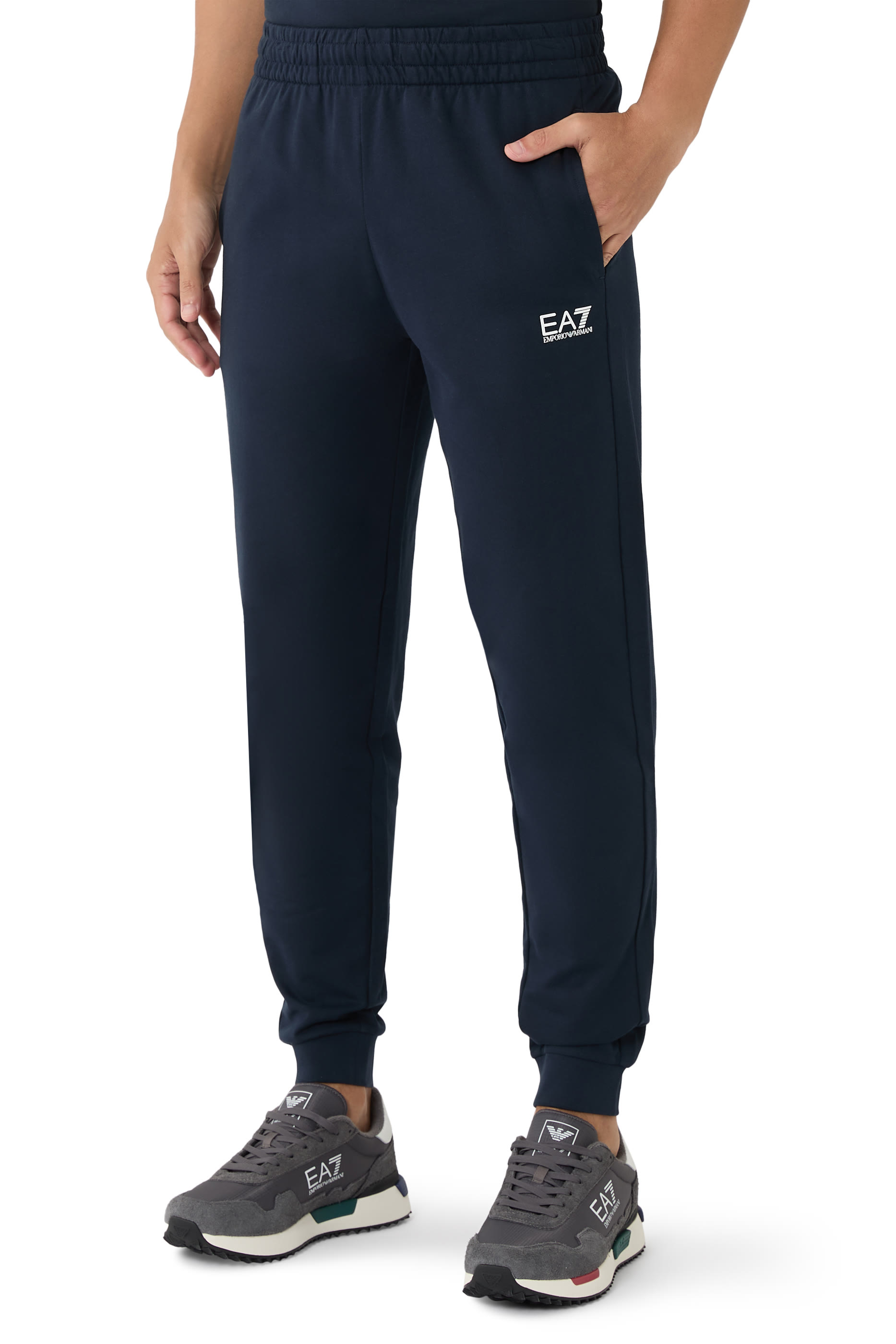 EA7 Logo Cotton Sweatpants