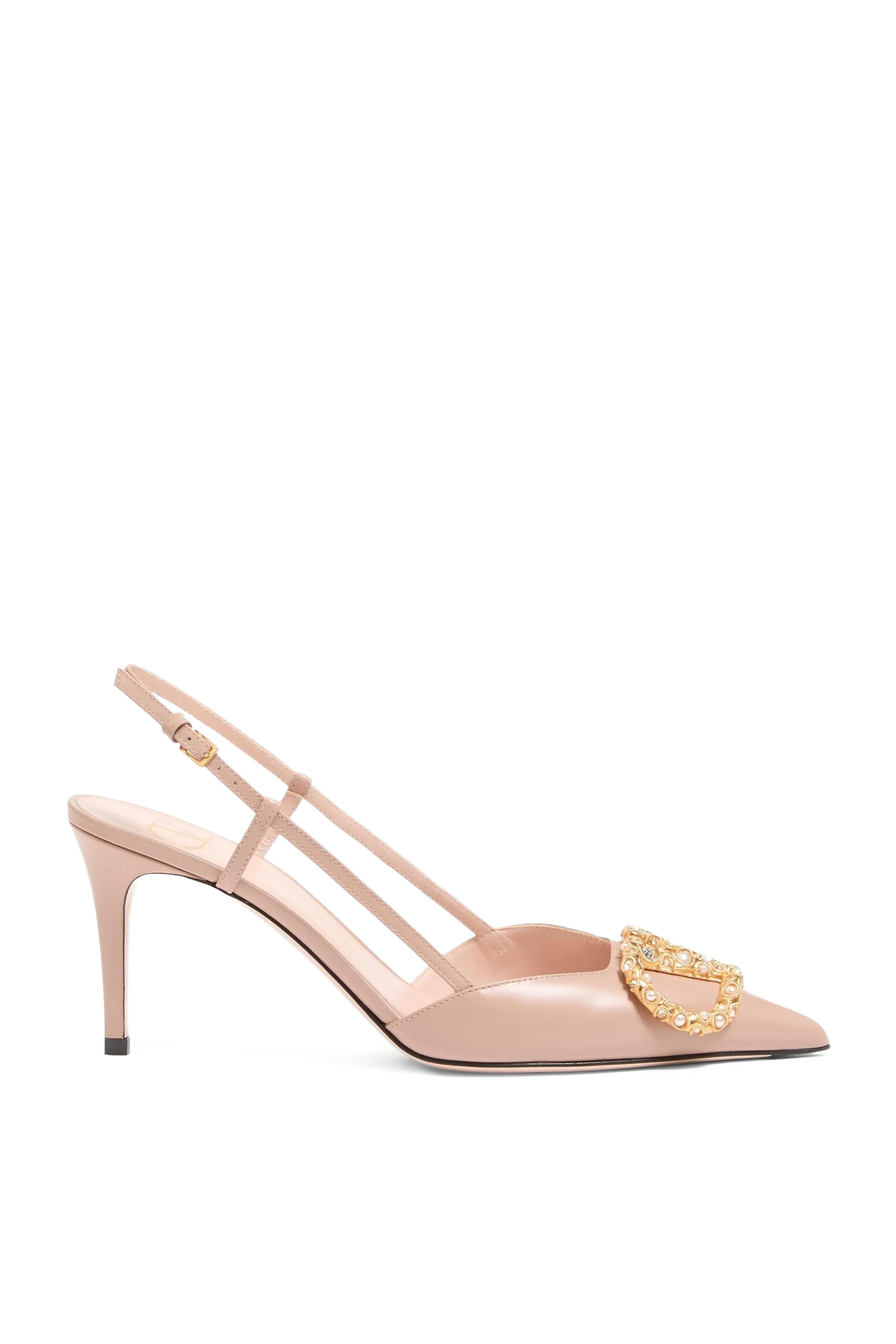 Embellished VLogo Signature 80 Slingback Calfskin Pumps