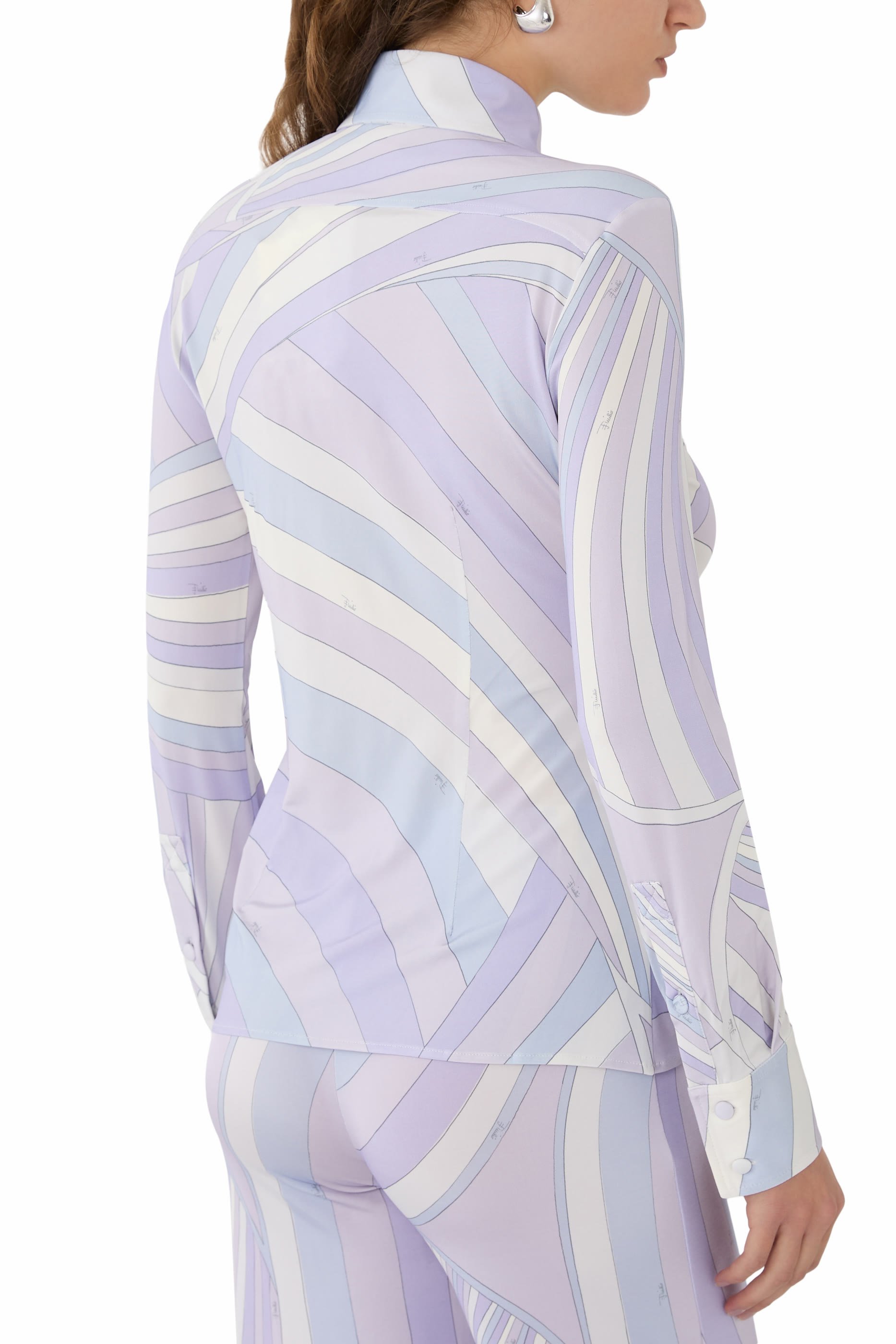 Iride Print Satin Jersey Shirt