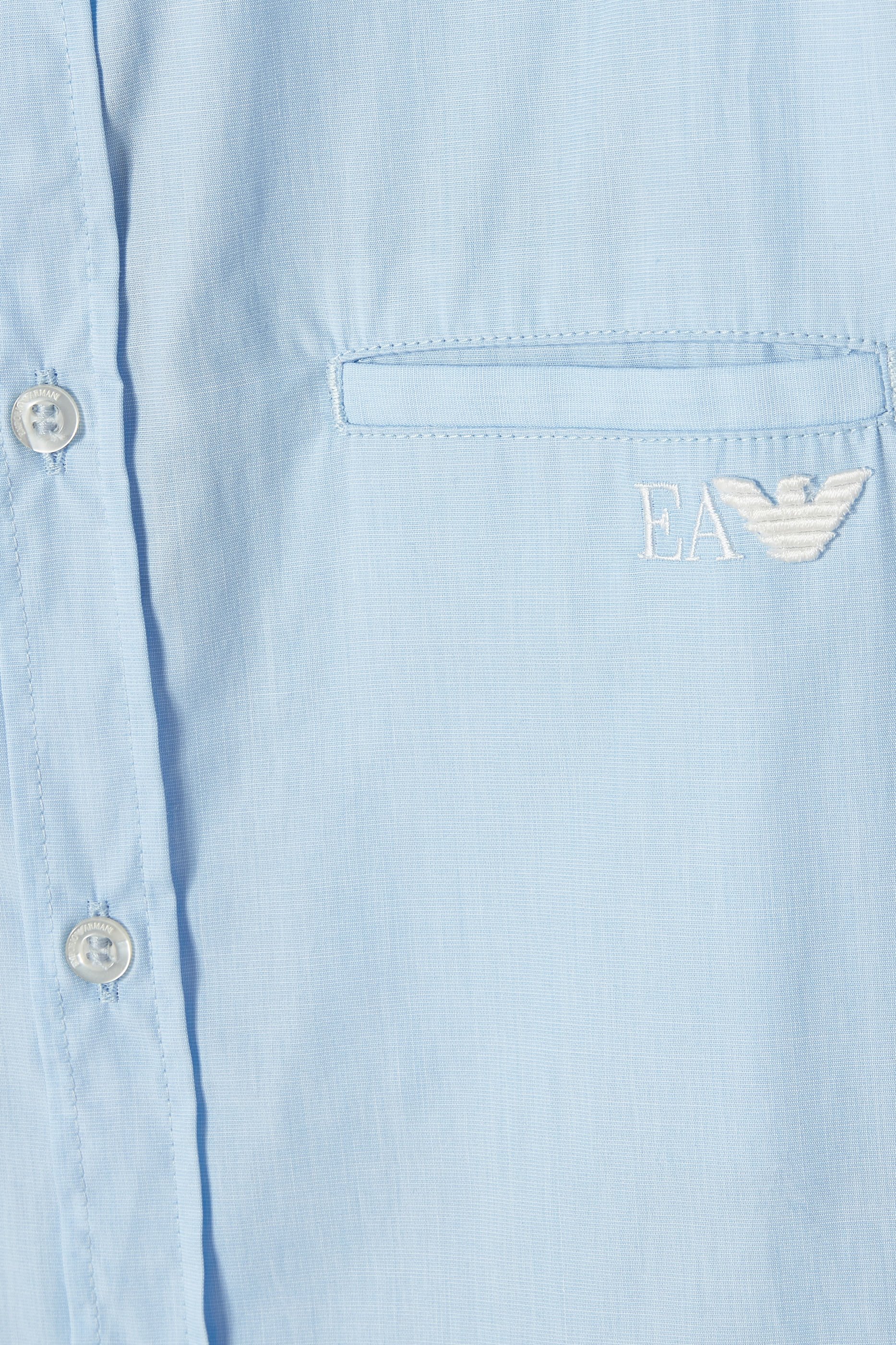 Kids Logo Embroidered Cotton Shirt