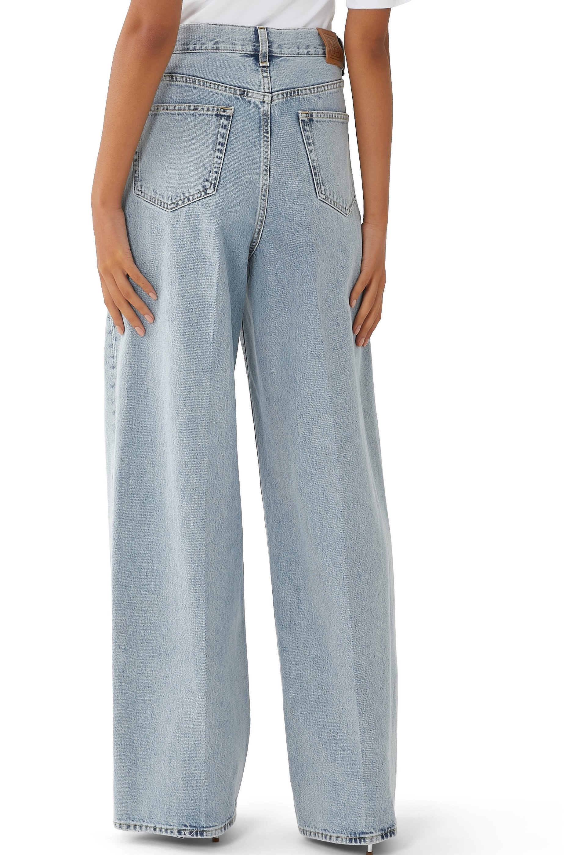 Wide-Leg Denim Pants
