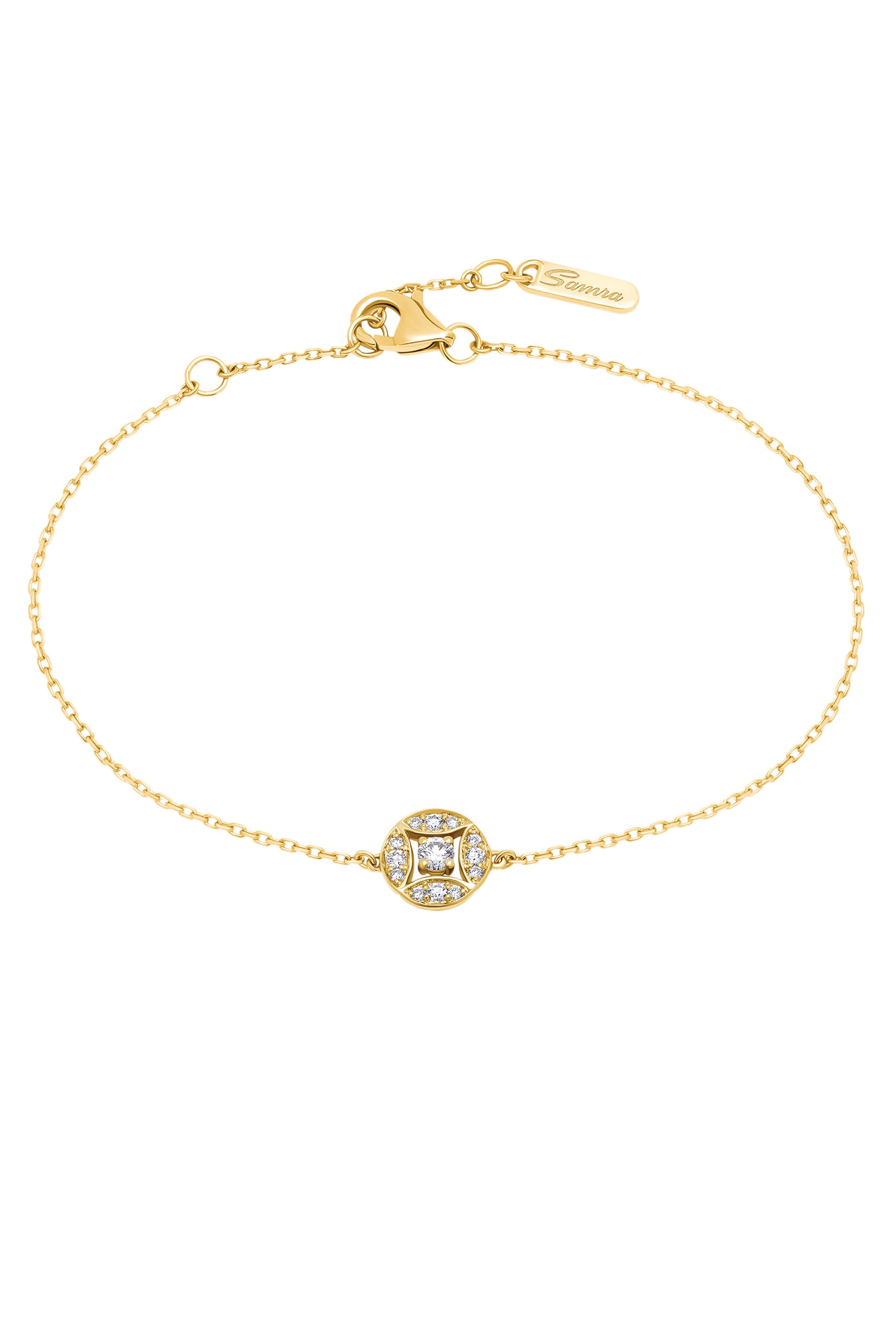 Barq Marquise Circle Bracelet, 18k Yellow Gold & Diamonds