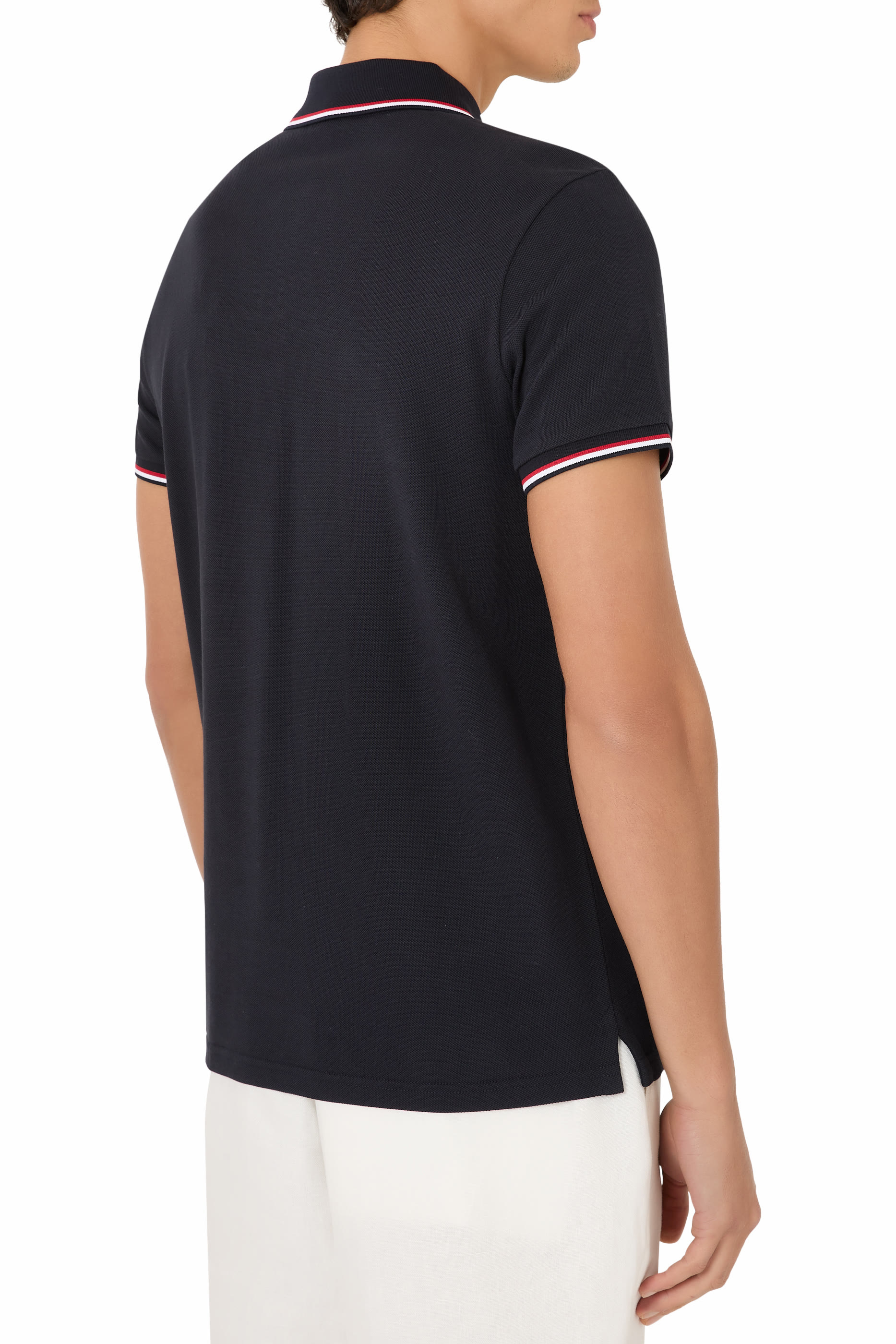 Tricolor-Trimmed Cotton Piquet Polo Shirt