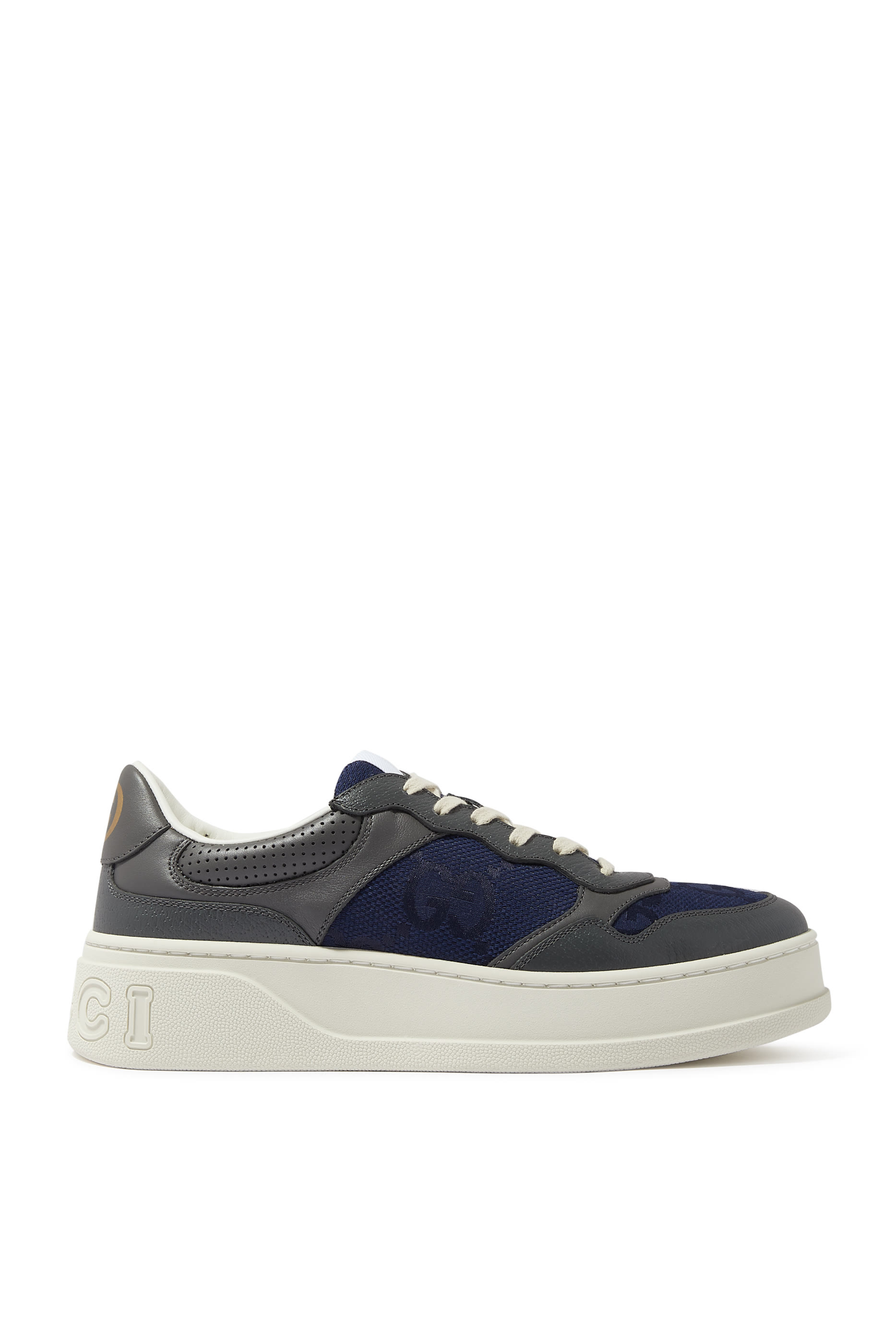 Interlocking G Leather and Canvas Sneakers