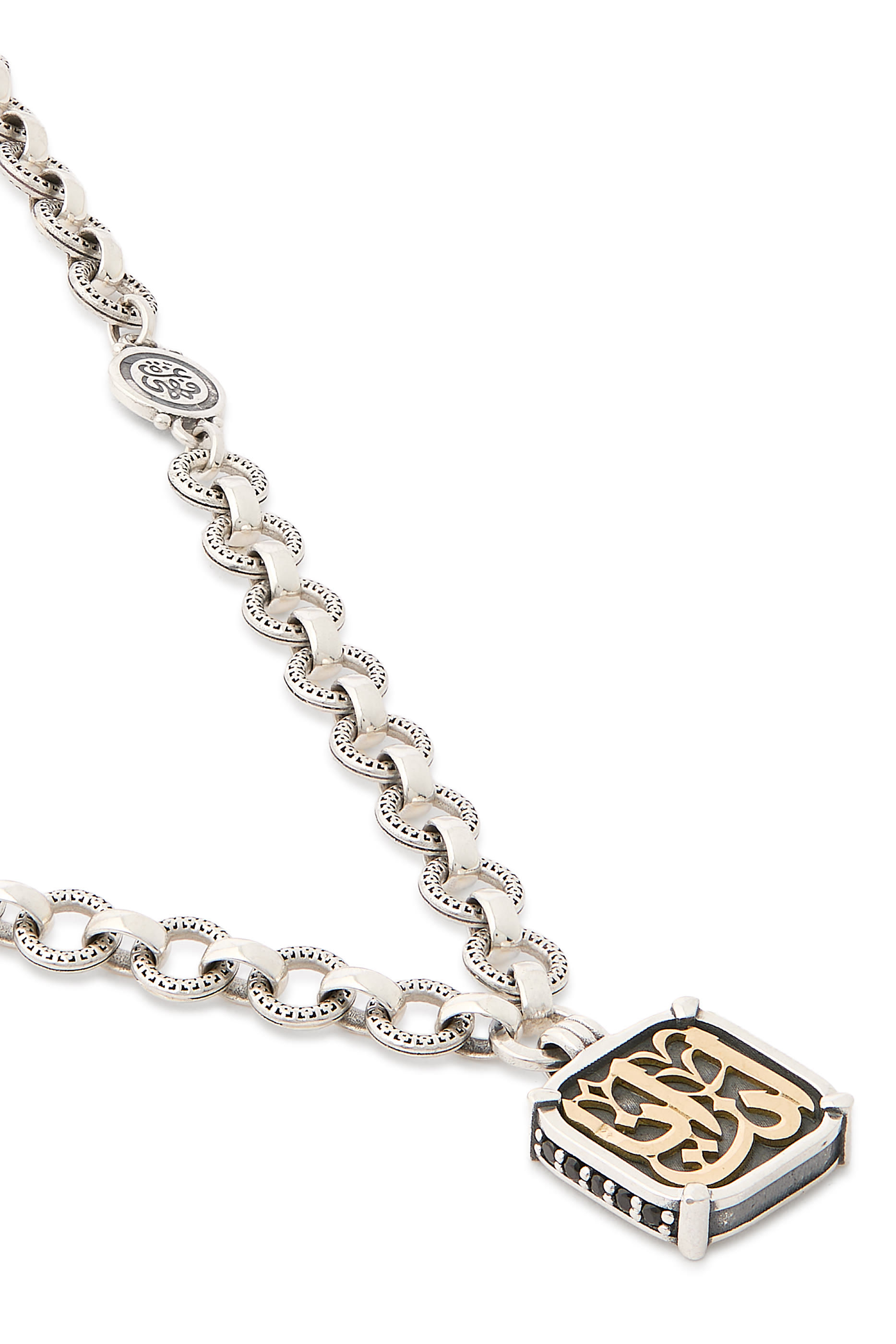 We Are One Necklace, 18K Yellow Gold, Sterling Silver & Black Spinel