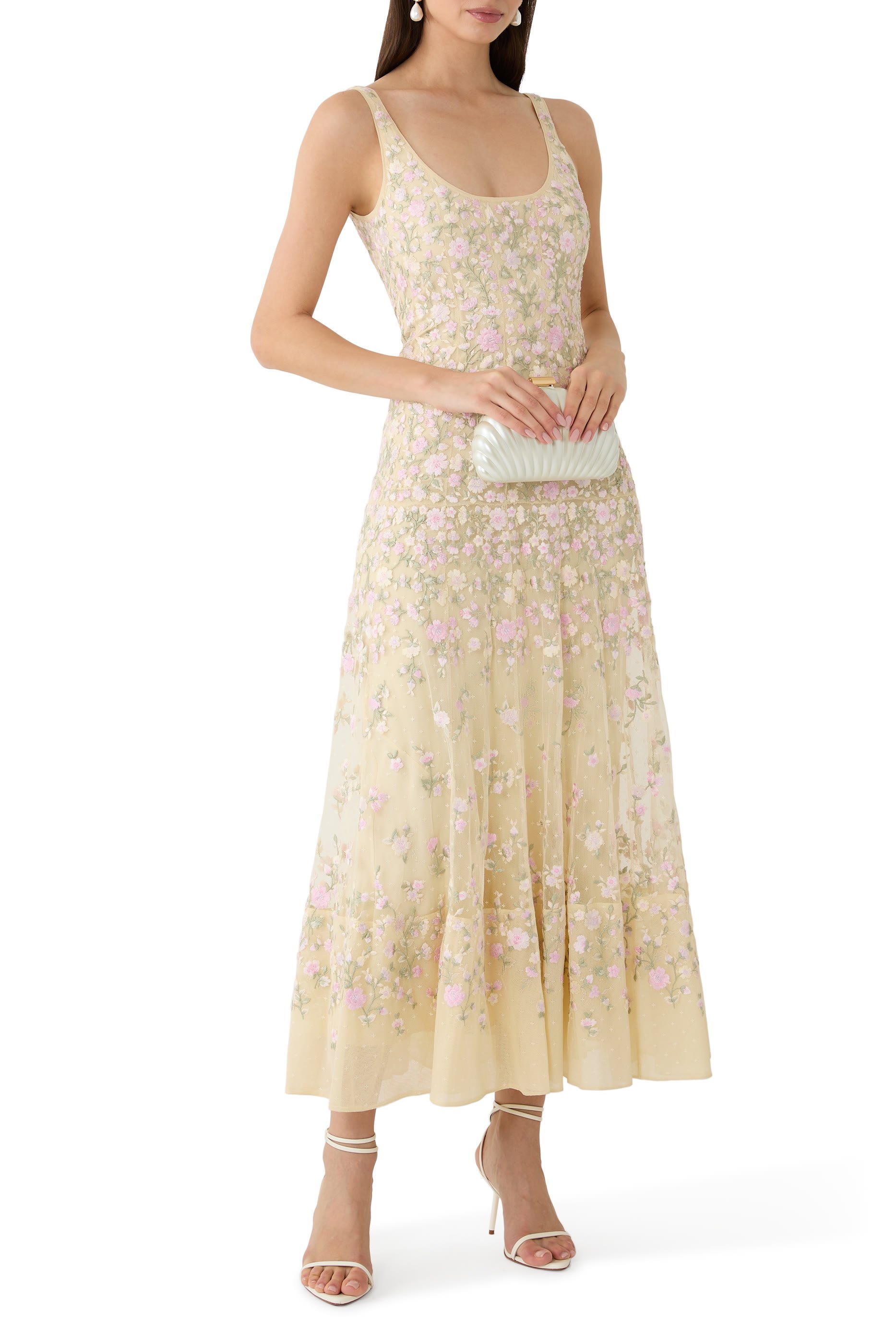 Sylvia Rose Scoop Neck Ankle Gown 