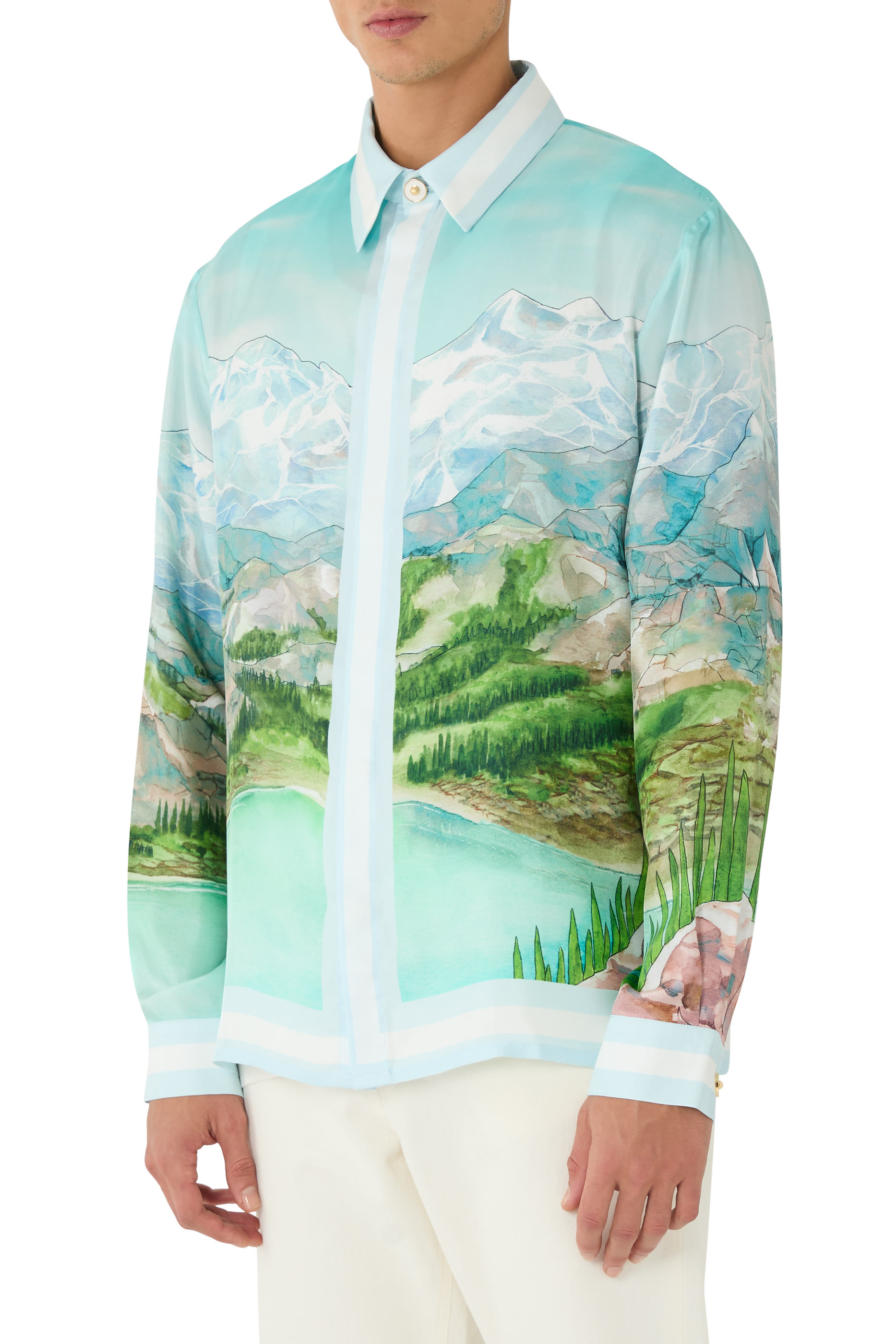 Dalmatian À La Montagne Long Sleeve Silk Shirt