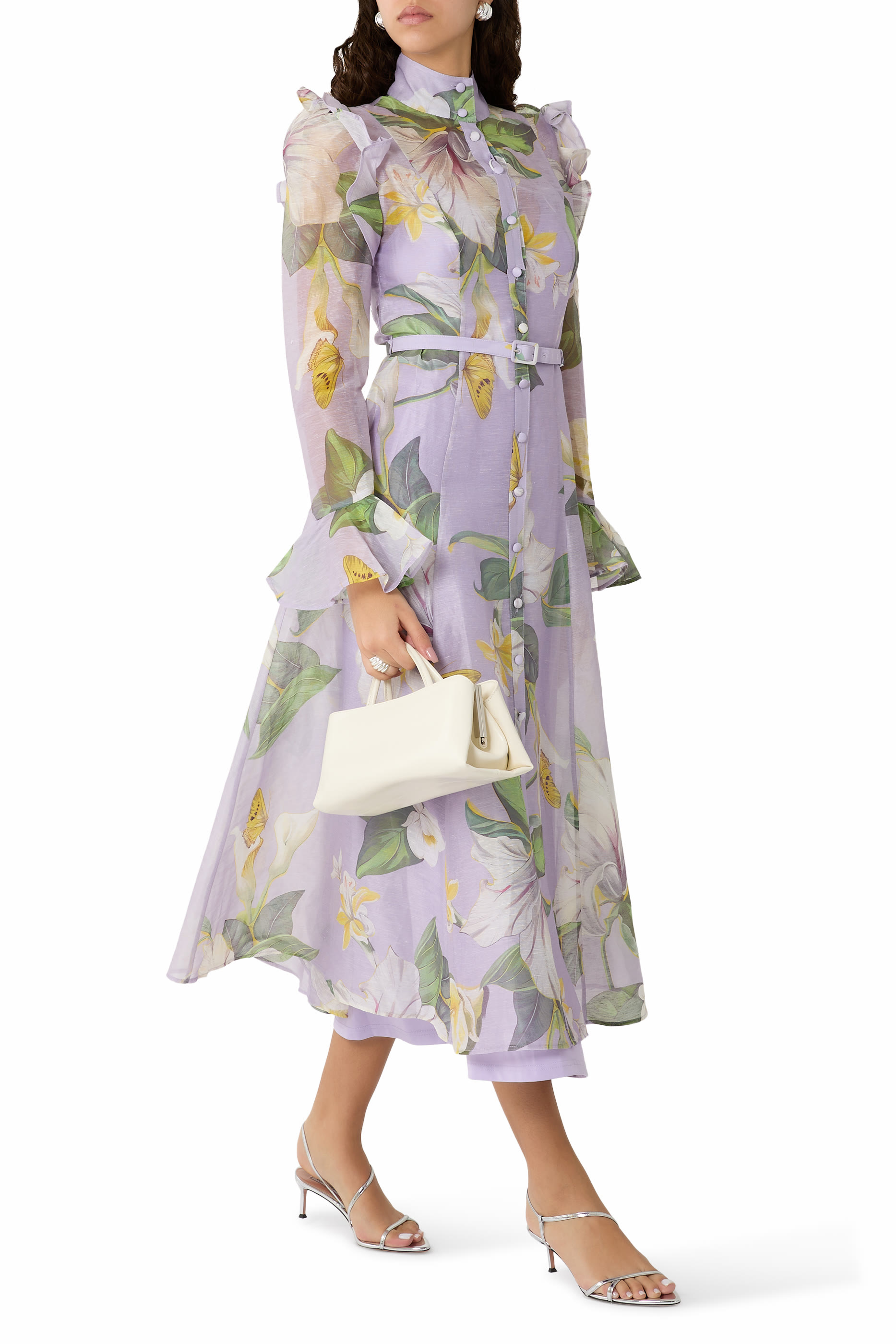 Katrina Butterfly Sleeve Midi Dress 