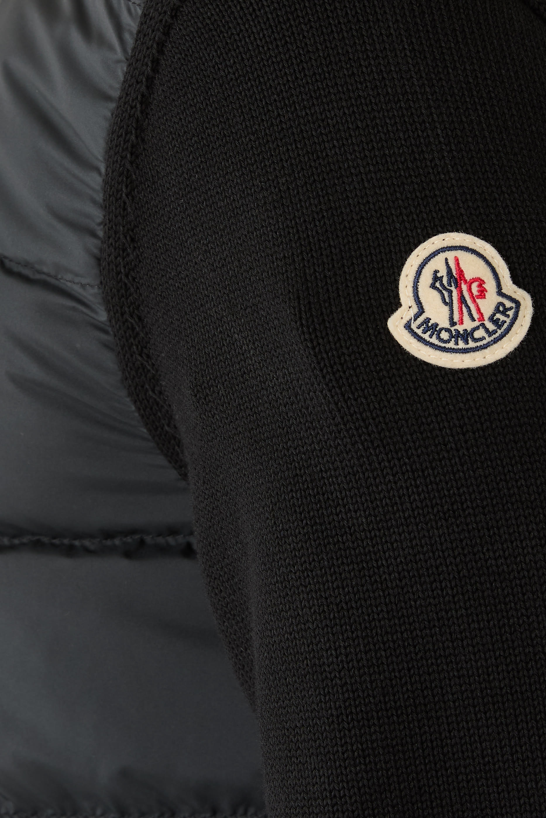  Padded Zip-Up Cotton Cardigan 