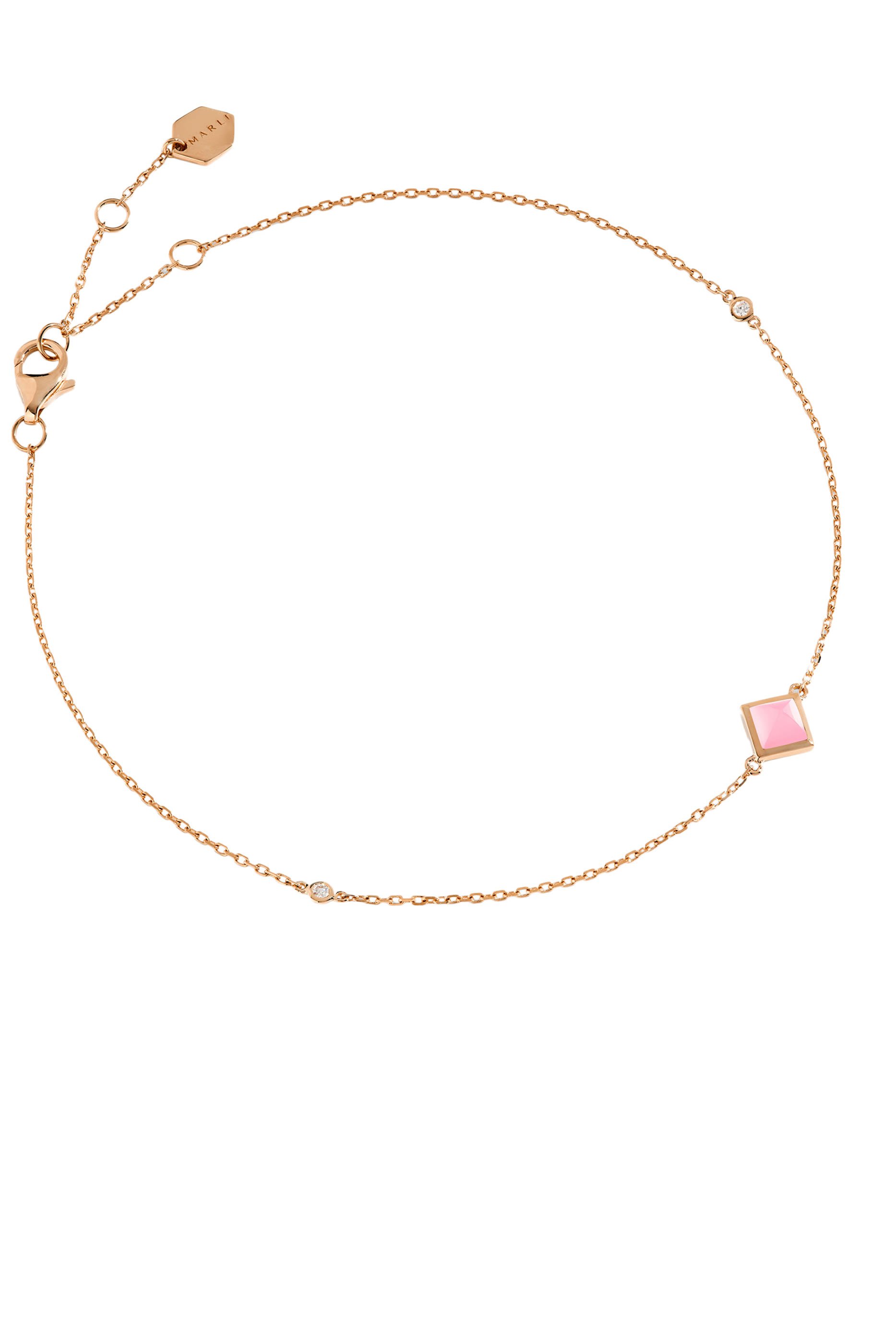 Cleo Pyramid Anklet, 18k Pink Gold and Diamonds