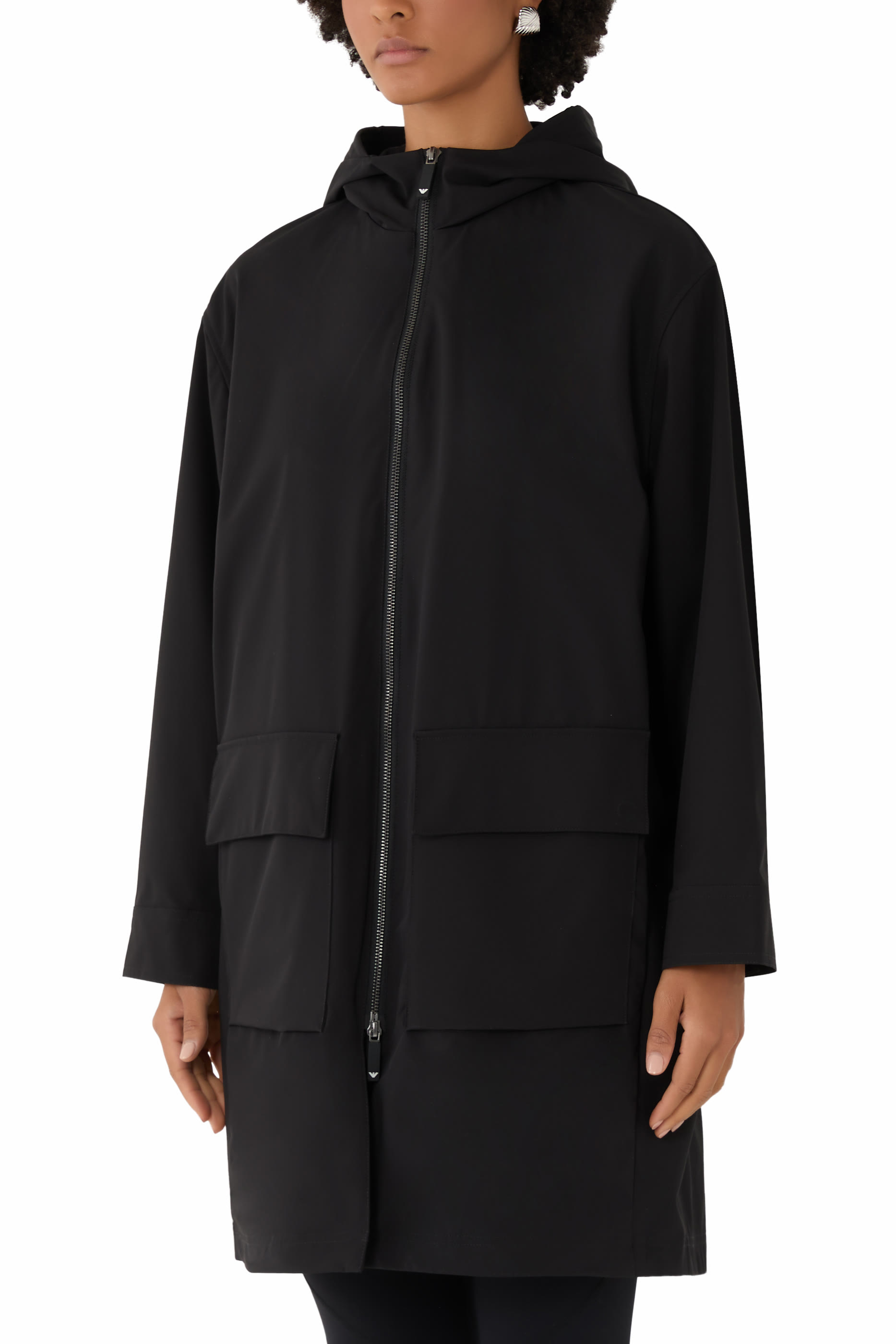 Longline Full-Zip Hooded Jacket