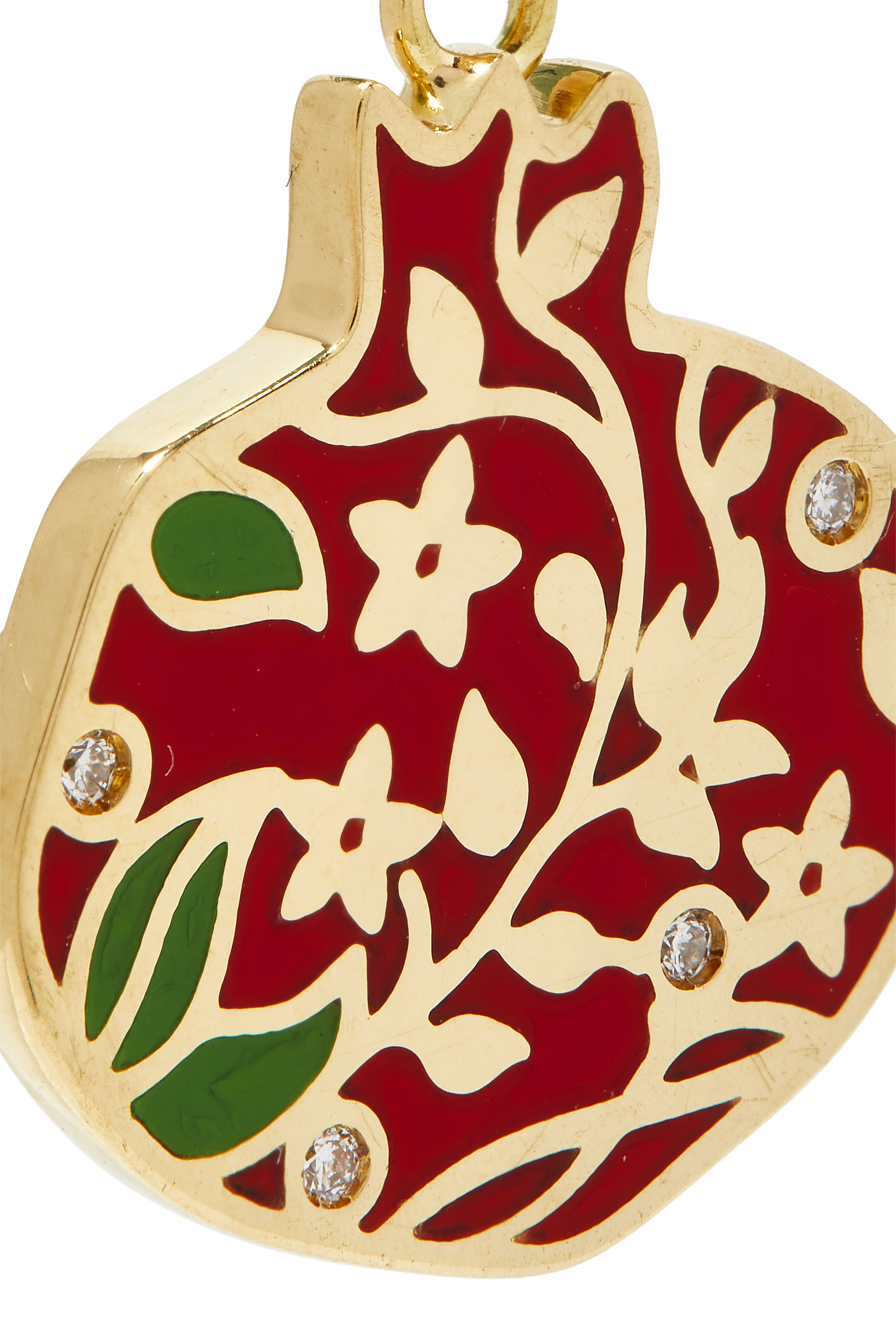 The Prosperous Pomegranate Charm, 18k Yellow Gold & Diamonds