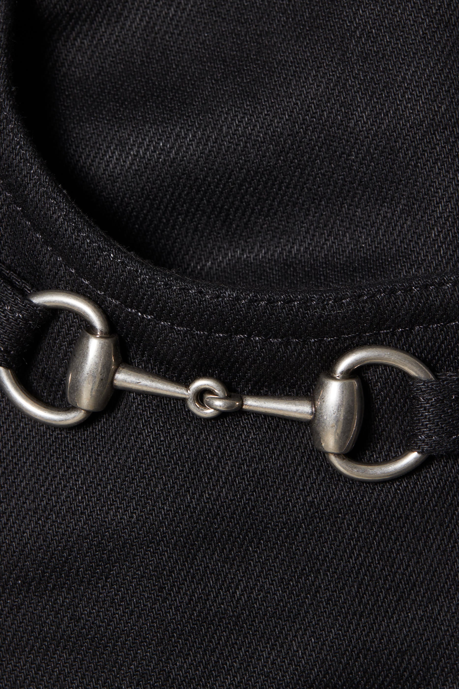Cotton Denim Pants with Horsebit Detail 