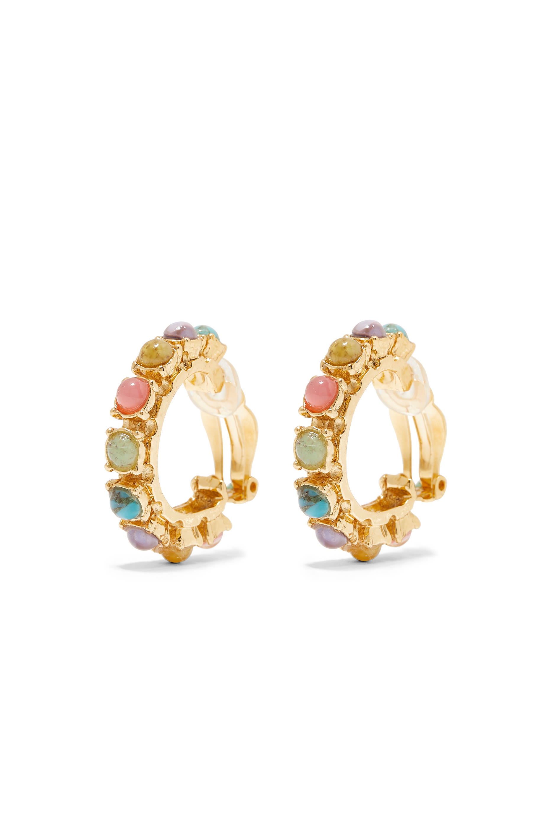 Parelie Hoop Earrings, Gold-Plated Metal