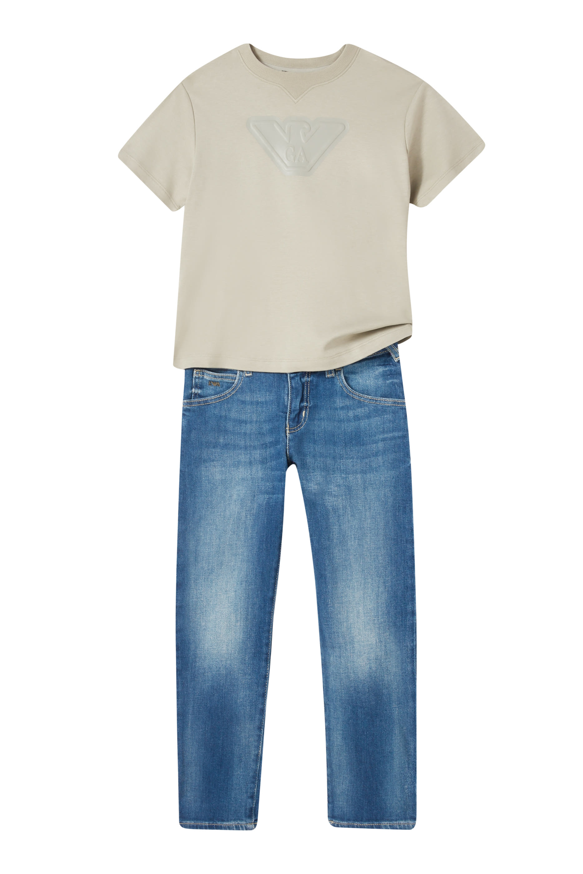 Kids Embossed Oversized Eagle Jersey T-Shirt