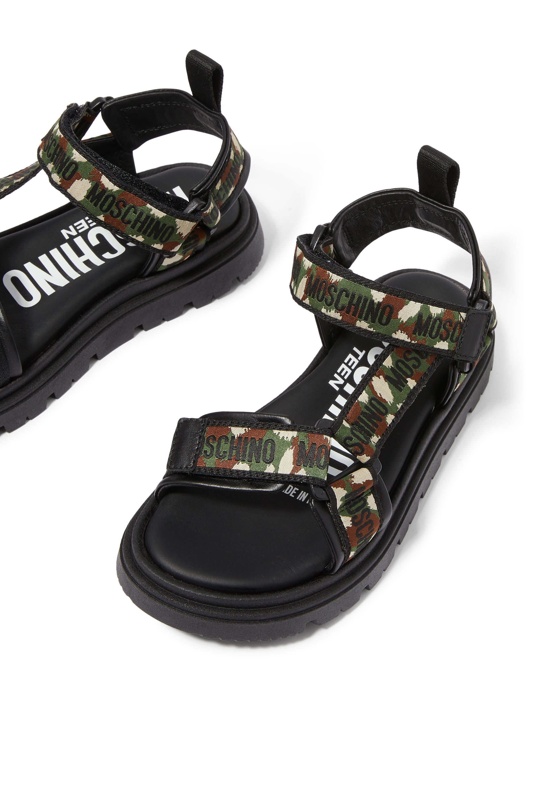 Kids  Logo Leather Sandals