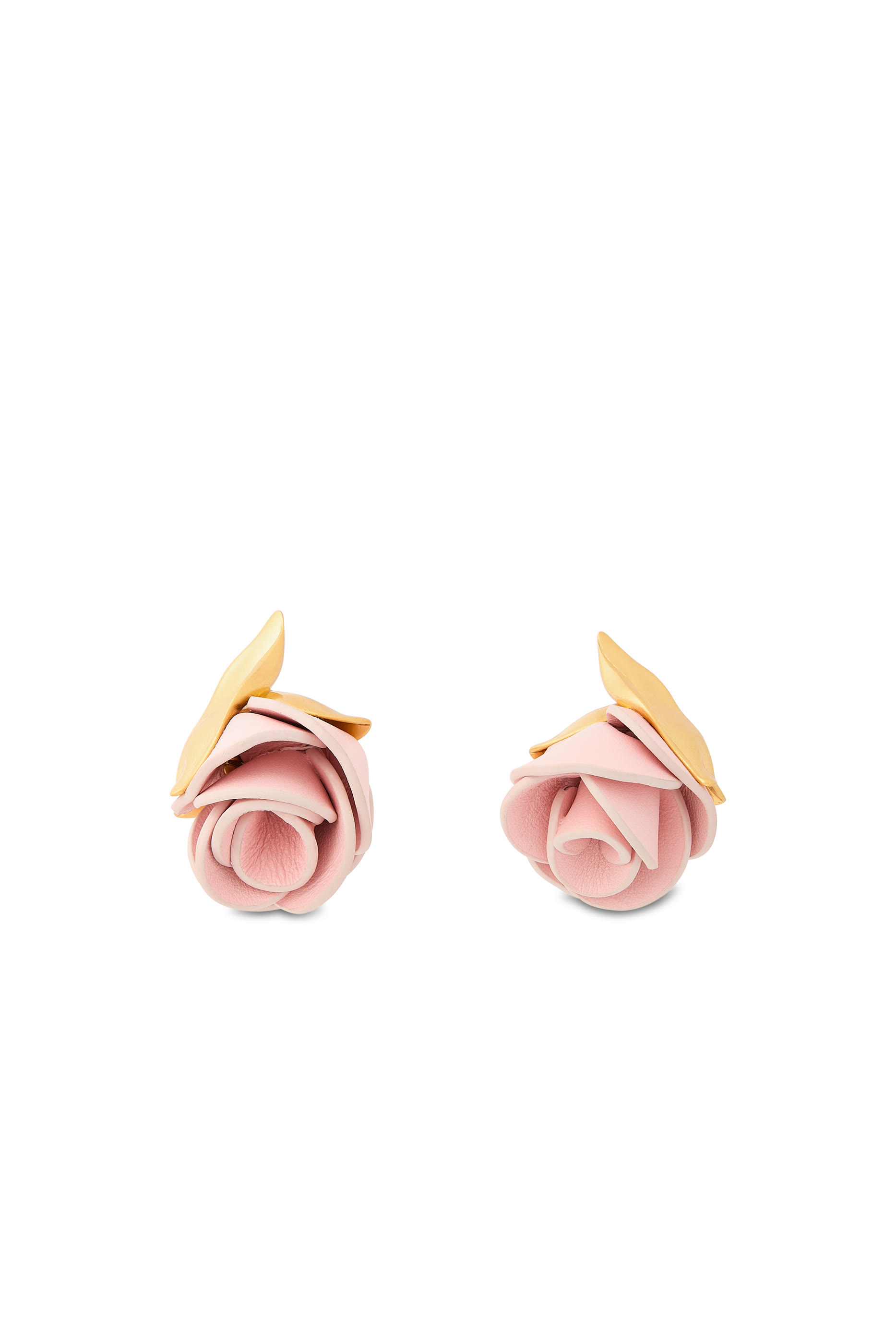 Rose Buds Drop Earrings, Cubic Zirconia & Leather