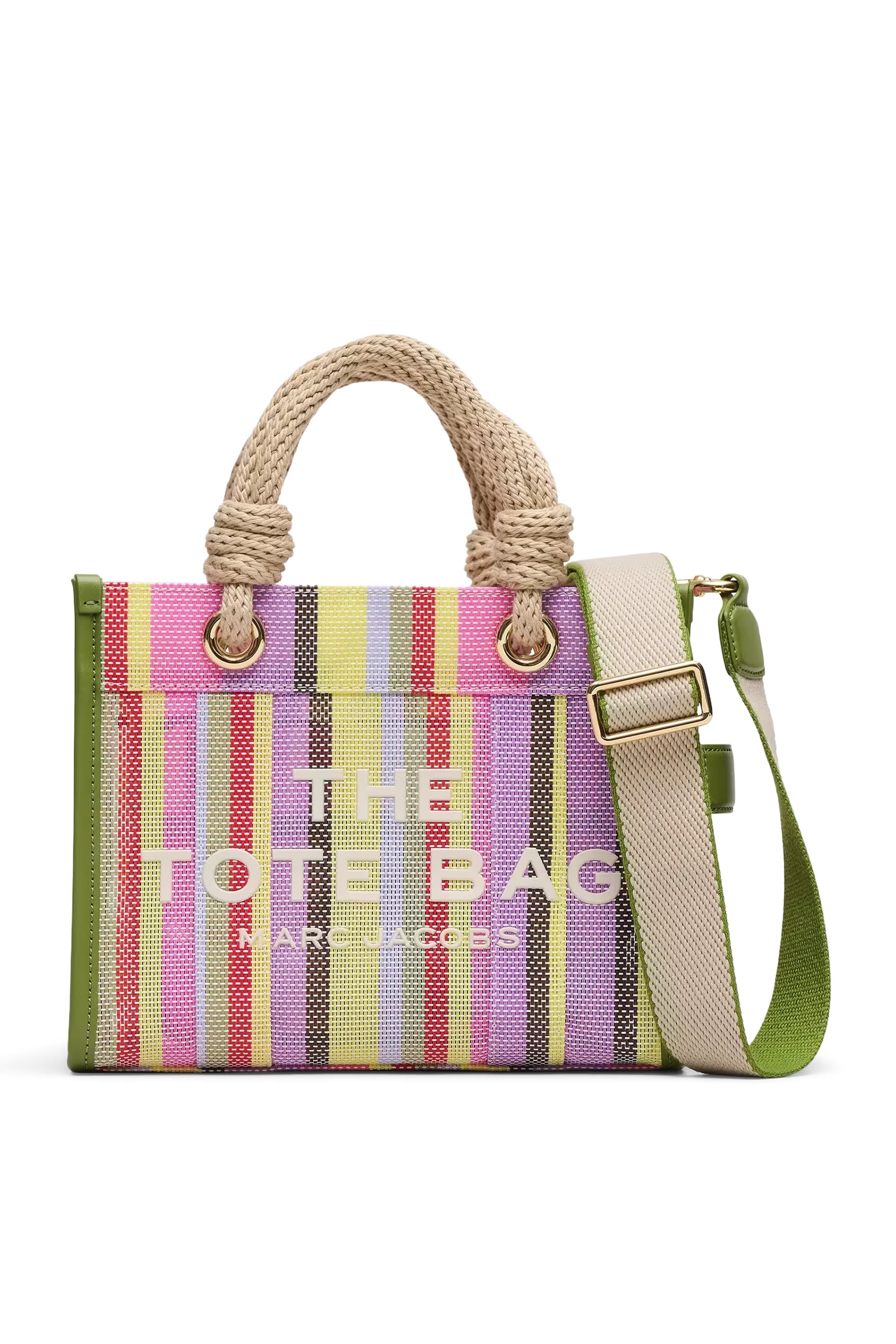 Stripe Mesh Small Tote Bag