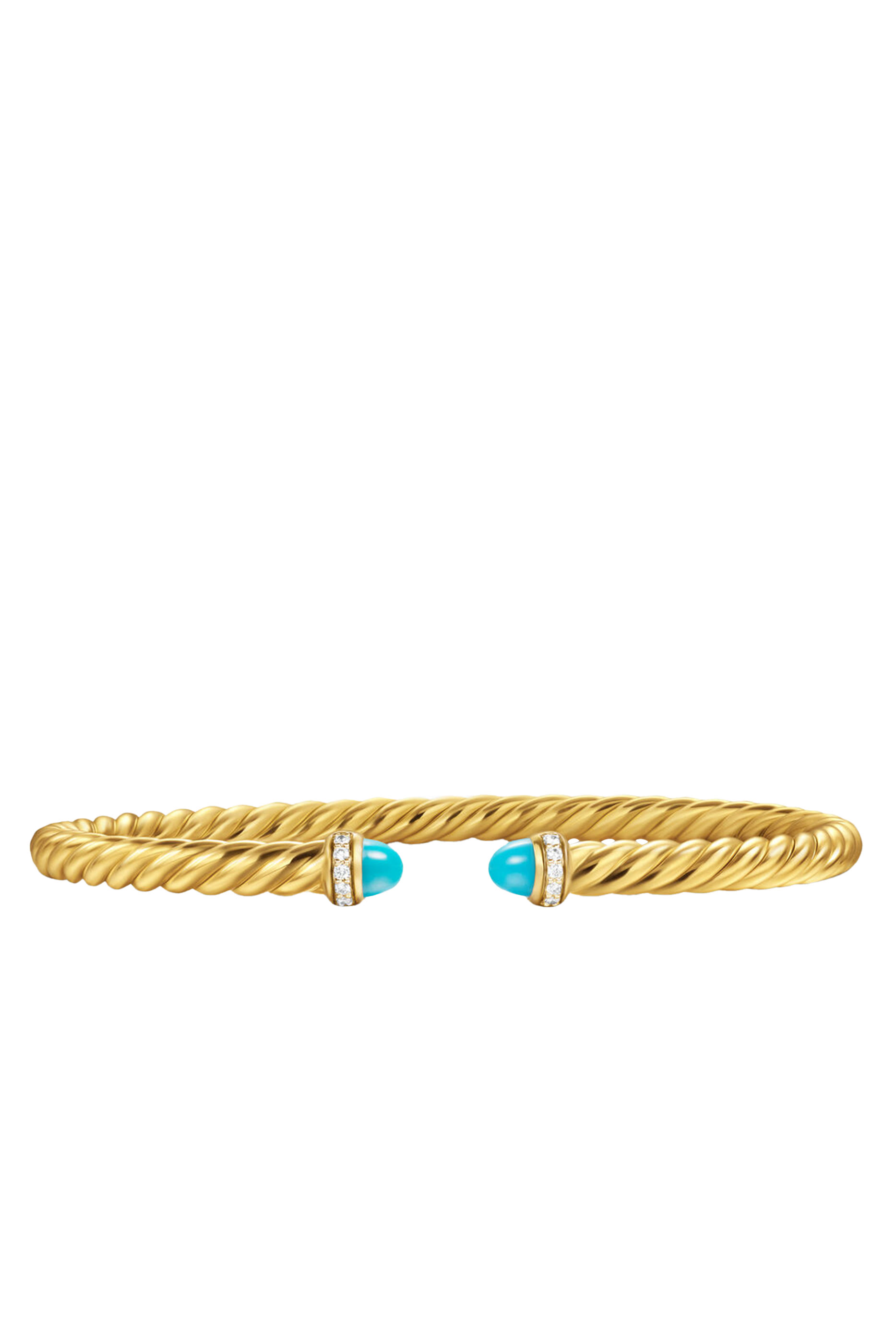 Cablespira&reg; Flex Bracelet, 18K Yellow Gold with Turquoise & Diamonds