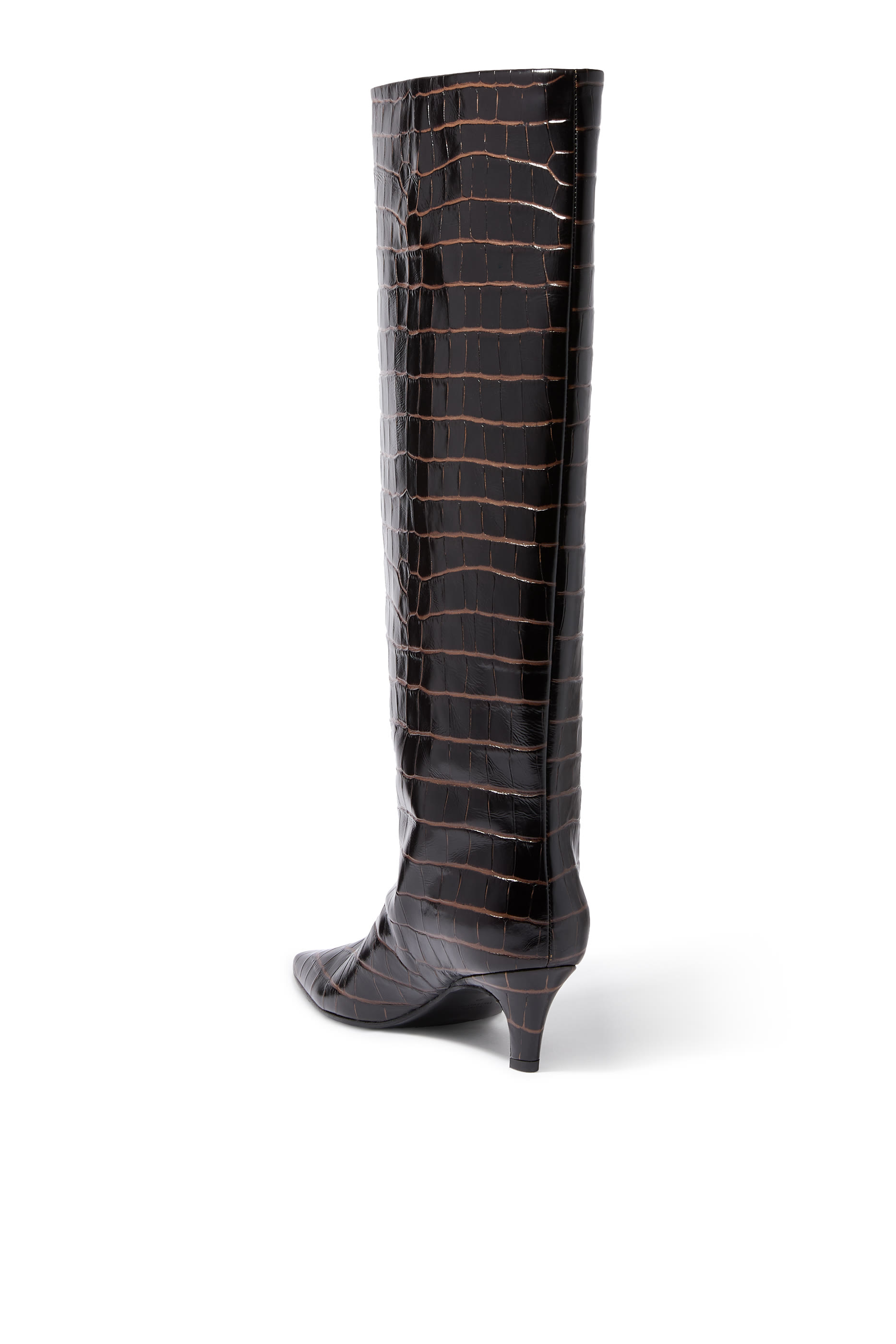 Croco-Embossed Wide Shaft Boots 50