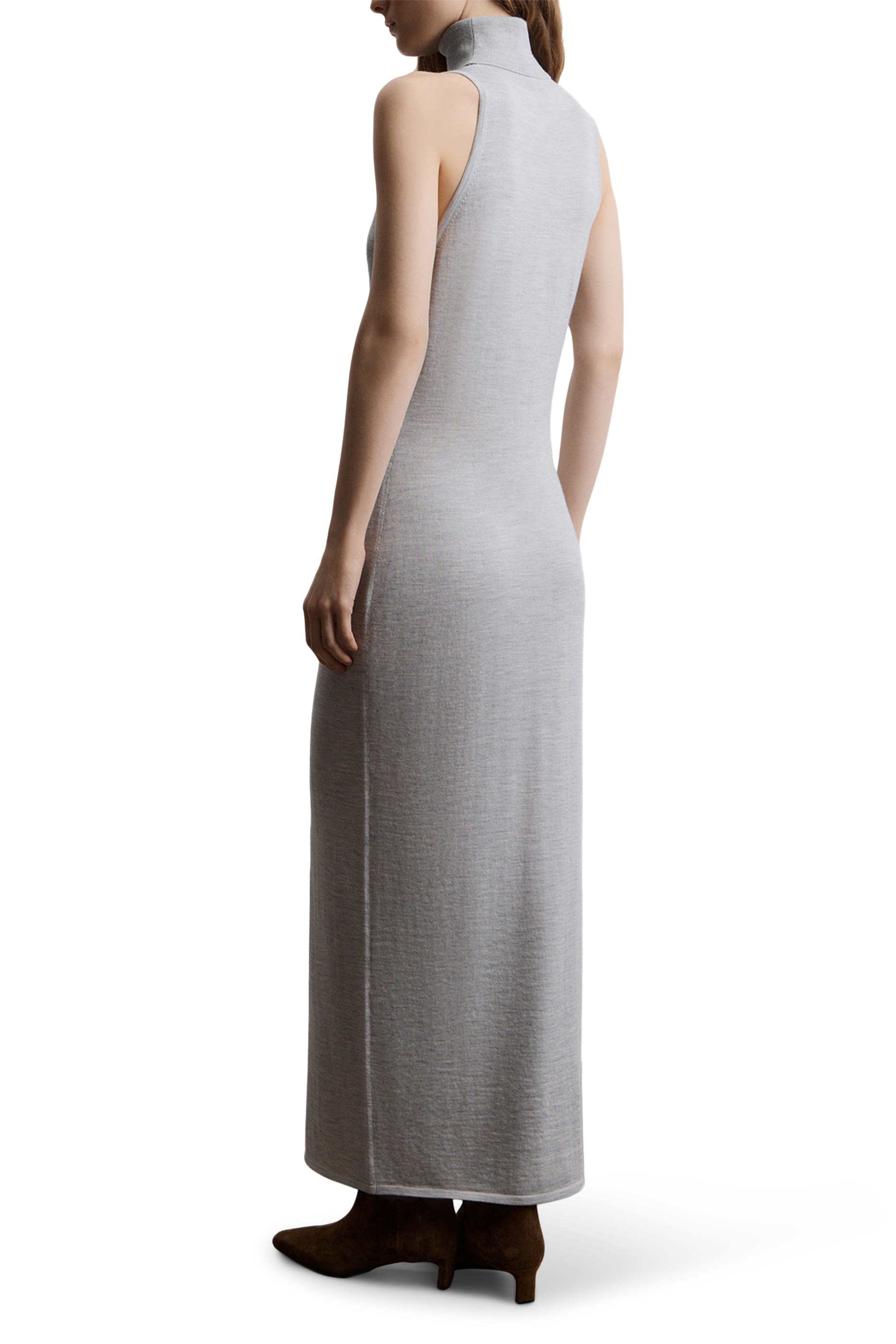 Merino-Silk Turtleneck Dress