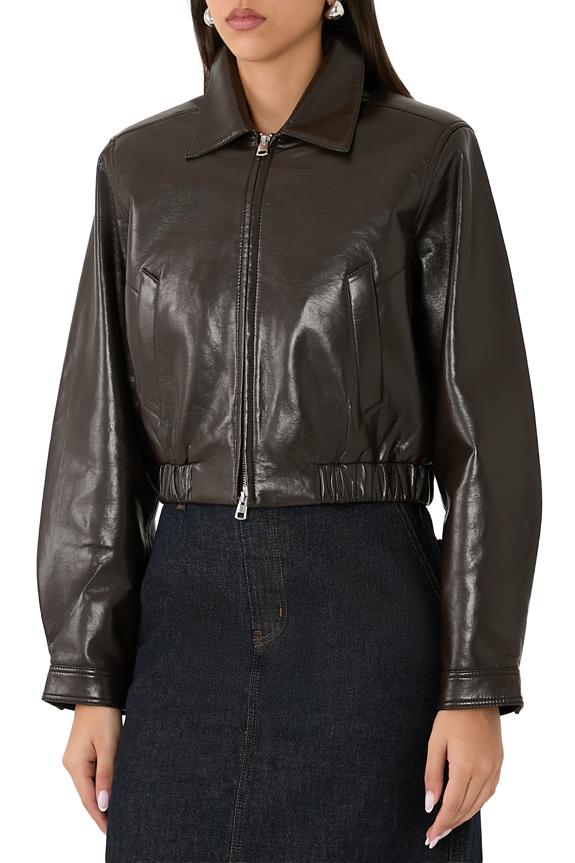 Essie Recycled Leather Cropped Jacket