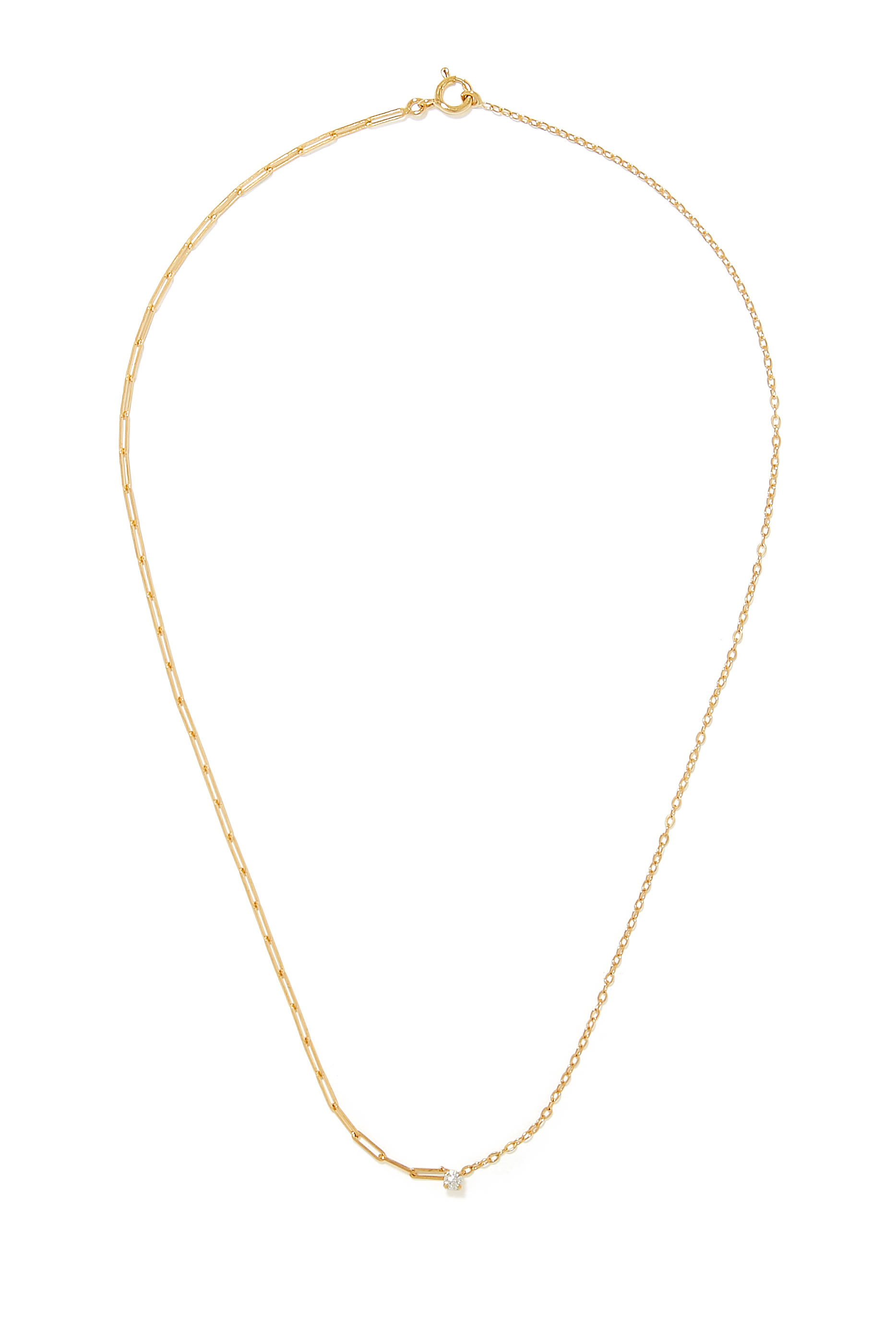 Solitaire Necklace, 18k Yellow Gold & Diamond