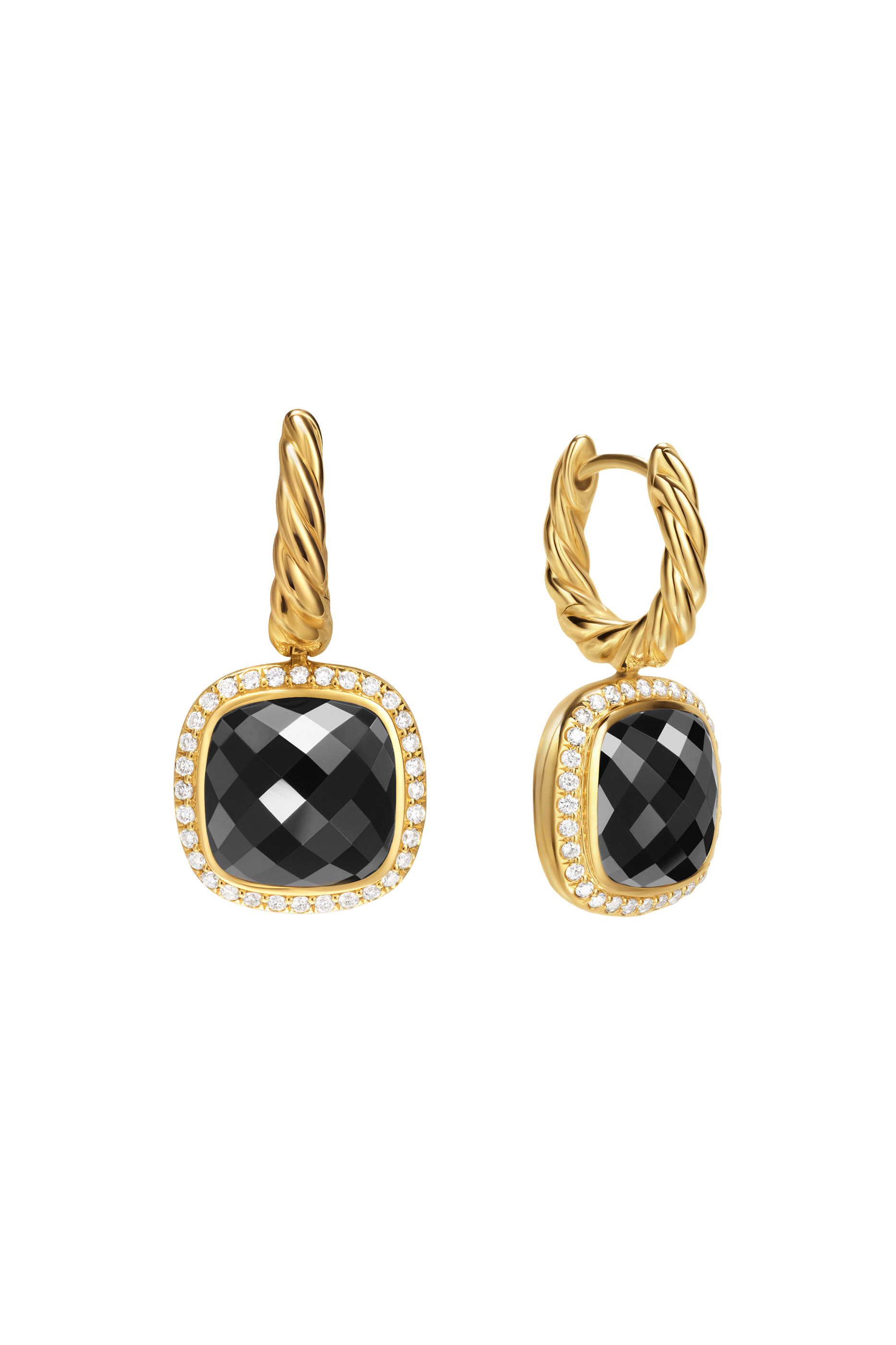 Albion® Drop Earrings, : 18K Yellow Gold with Black Onyx & Diamonds
