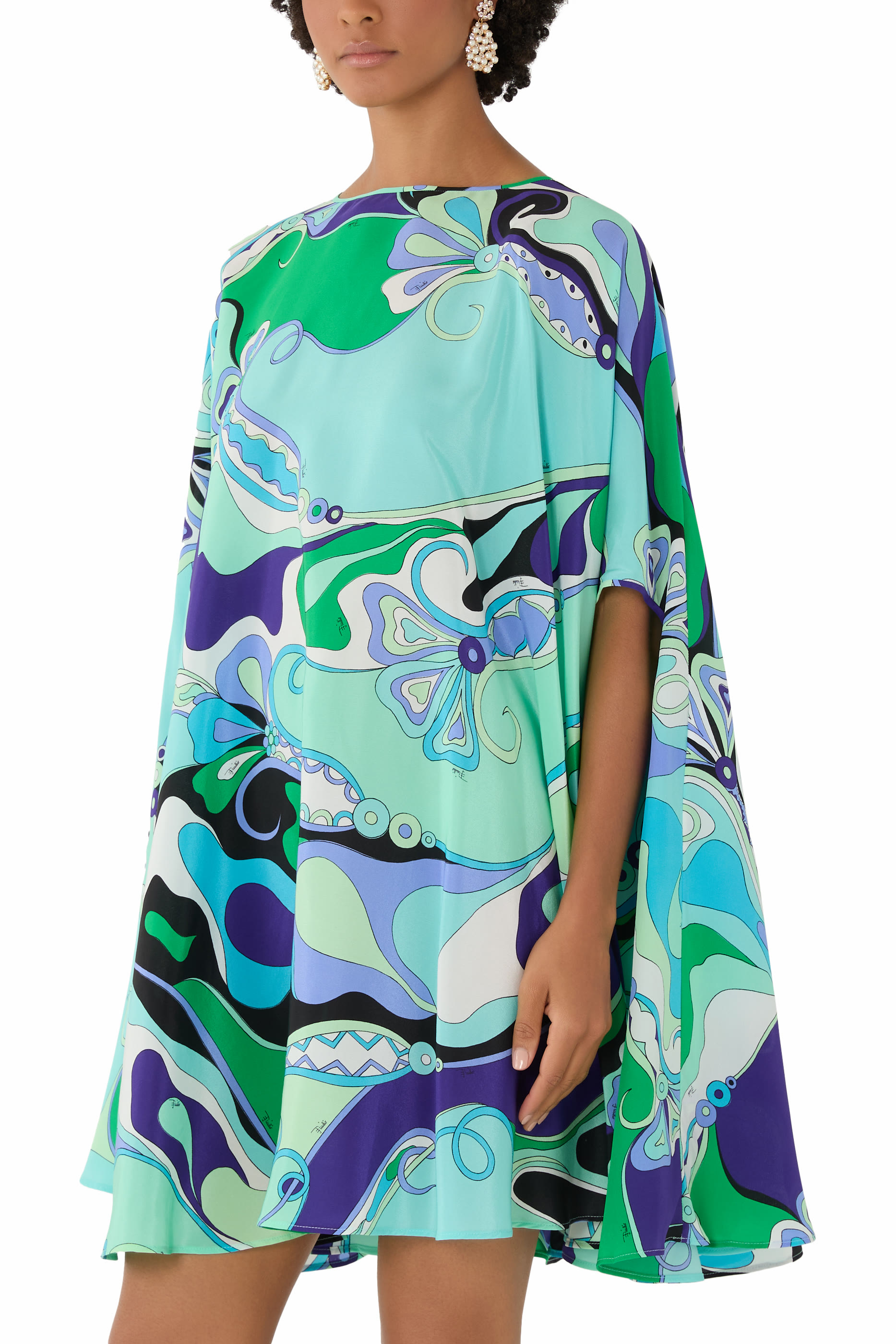 Orchidee Print Kaftan Dress