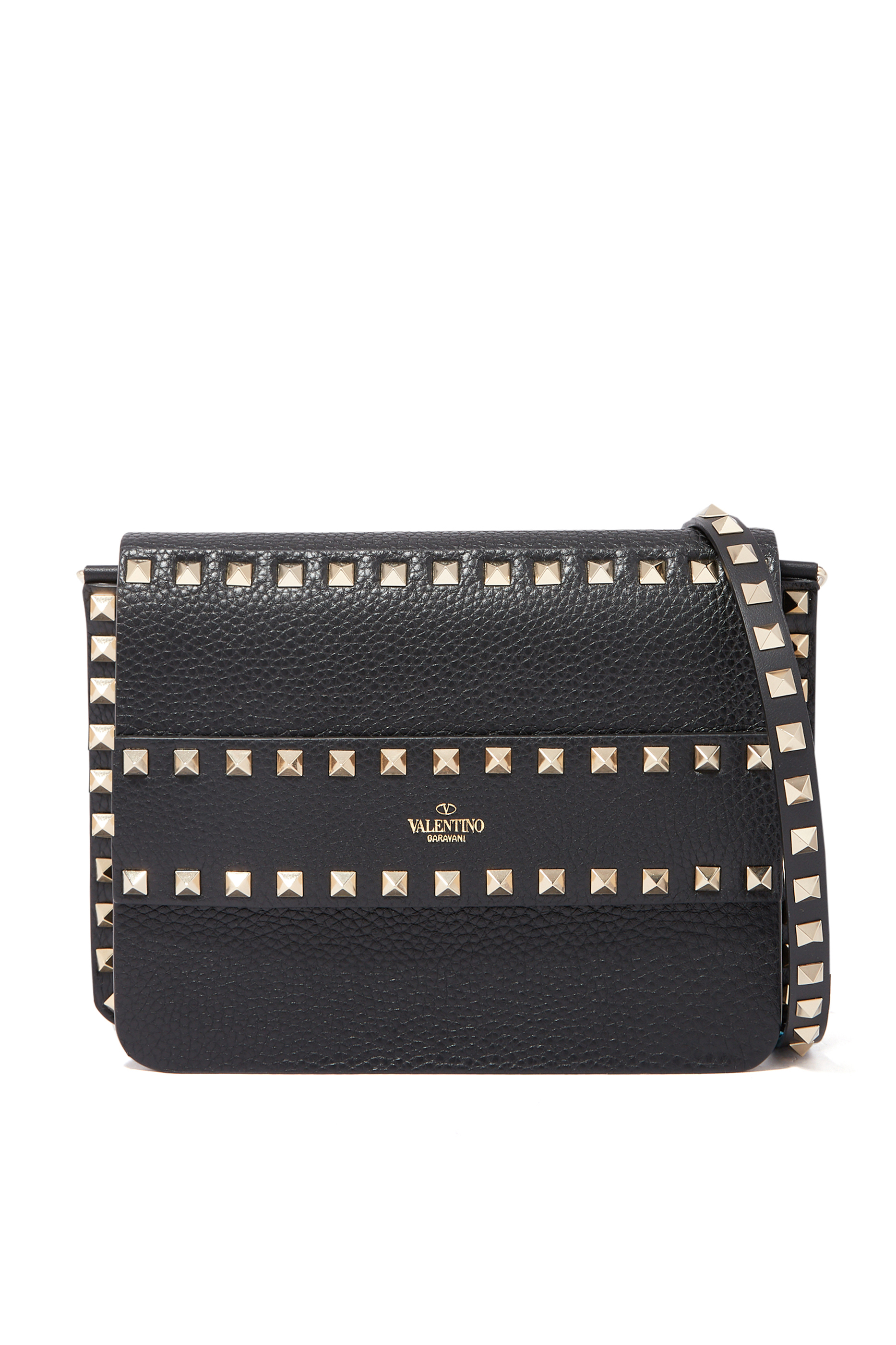 Platinum All-Around Rockstud Shoulder Bag