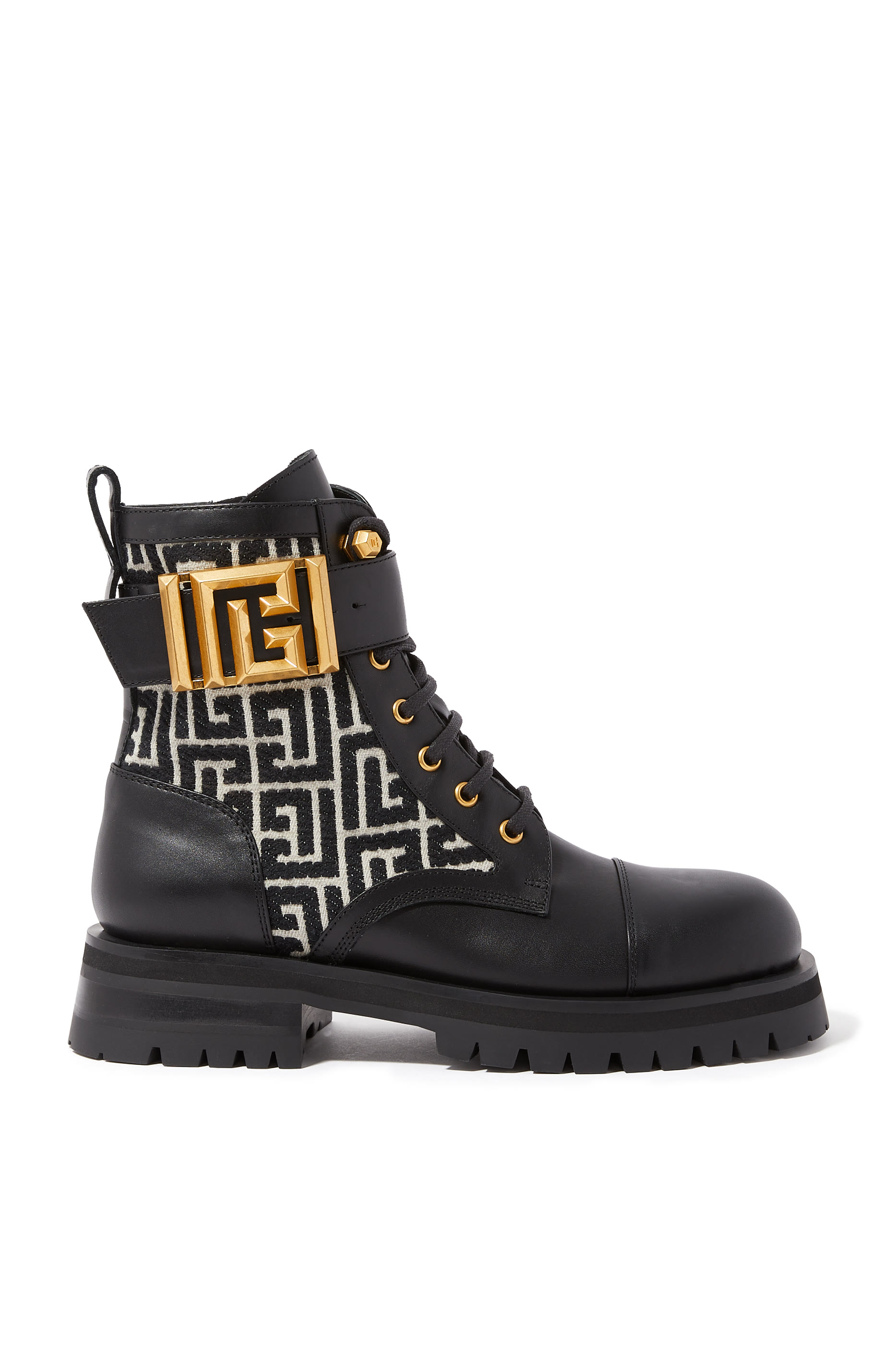 Charlie Monogram Jacquard and Leather Ranger Boots