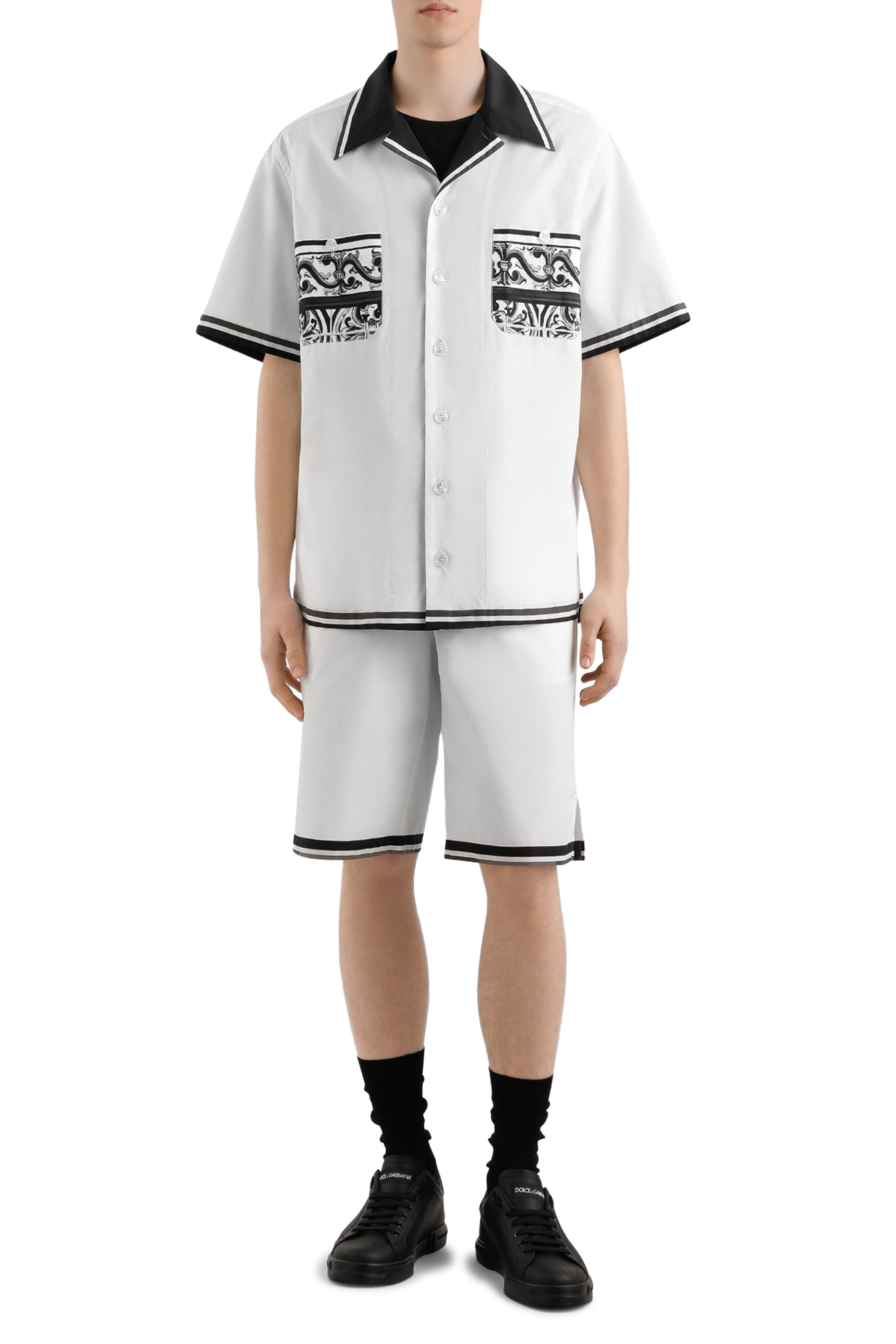 Majolica-Print Hawaiian Poplin Shirt