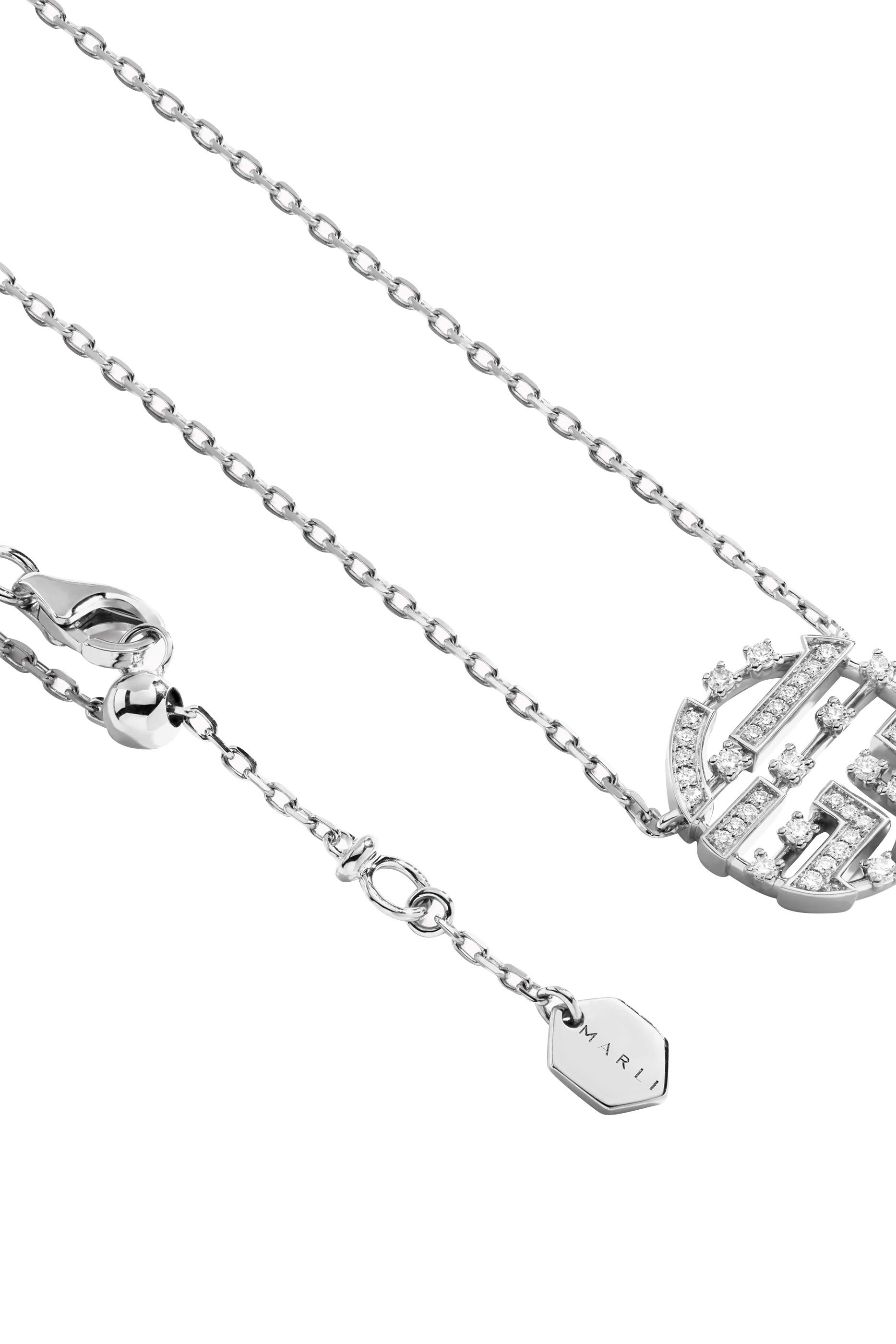 Avenues Pendant Necklace, White Gold & Diamonds