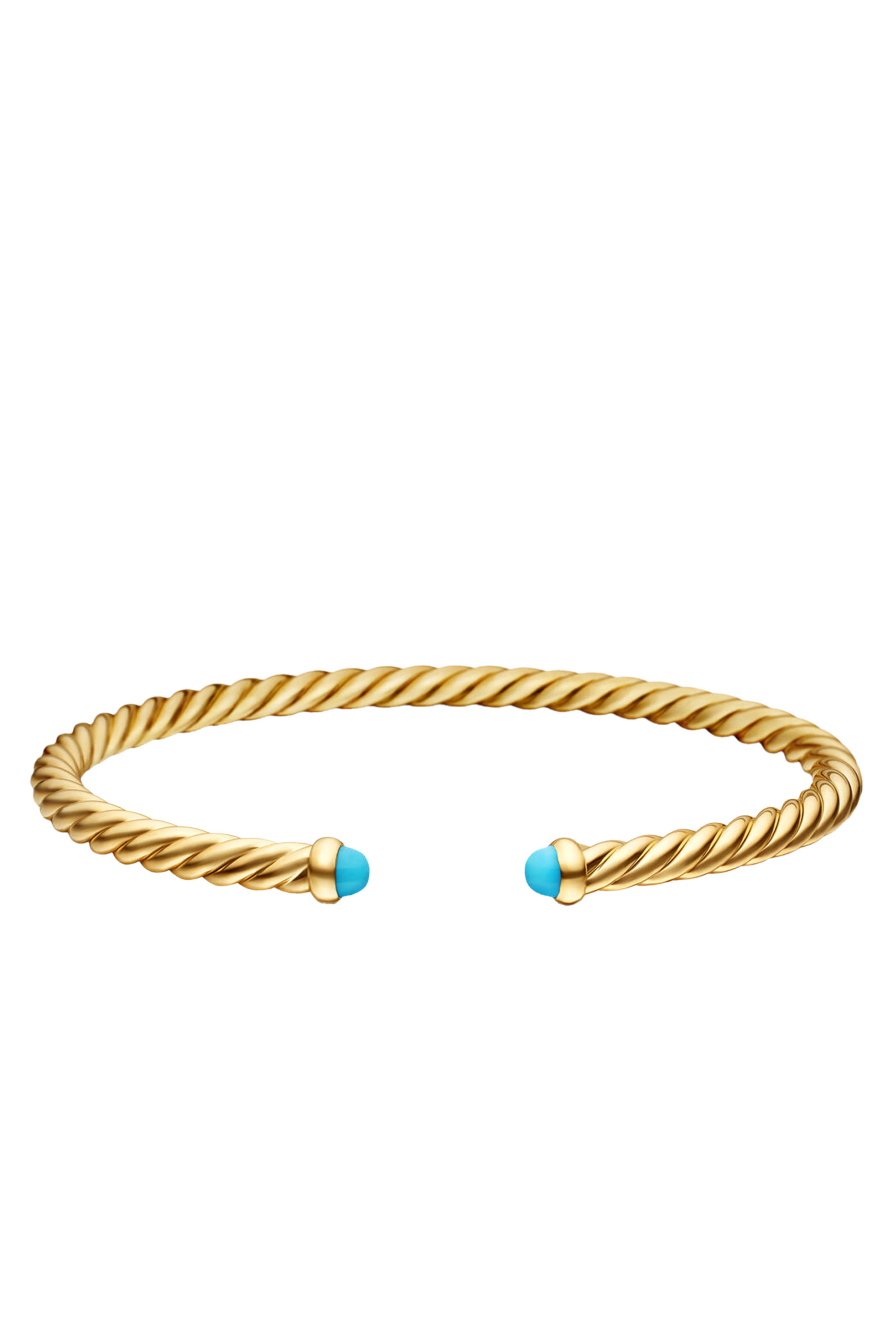Cable Flex Bracelet, 18k Yellow Gold & Turquoise