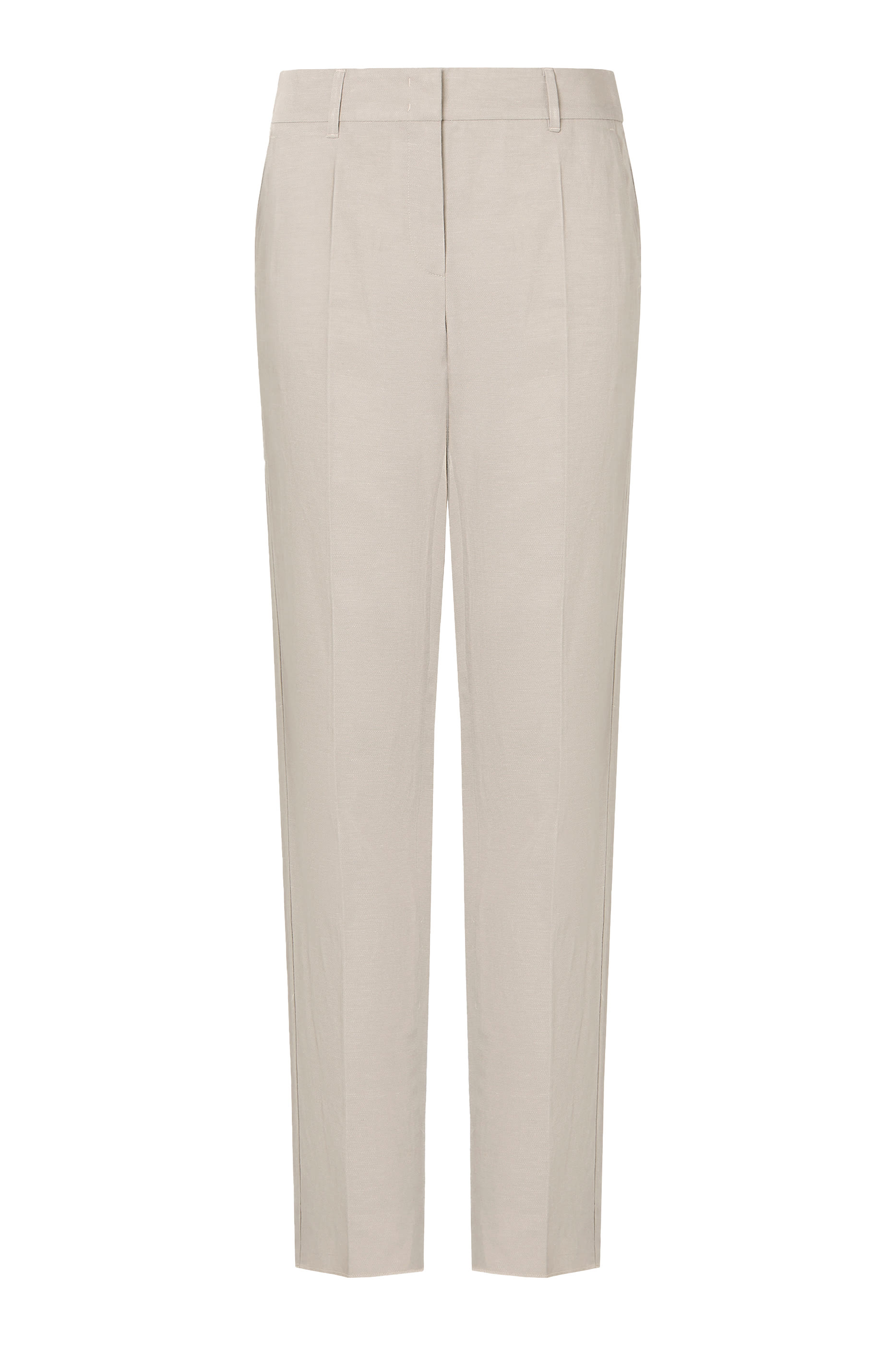 Linen-Blend Trousers with Pleats
