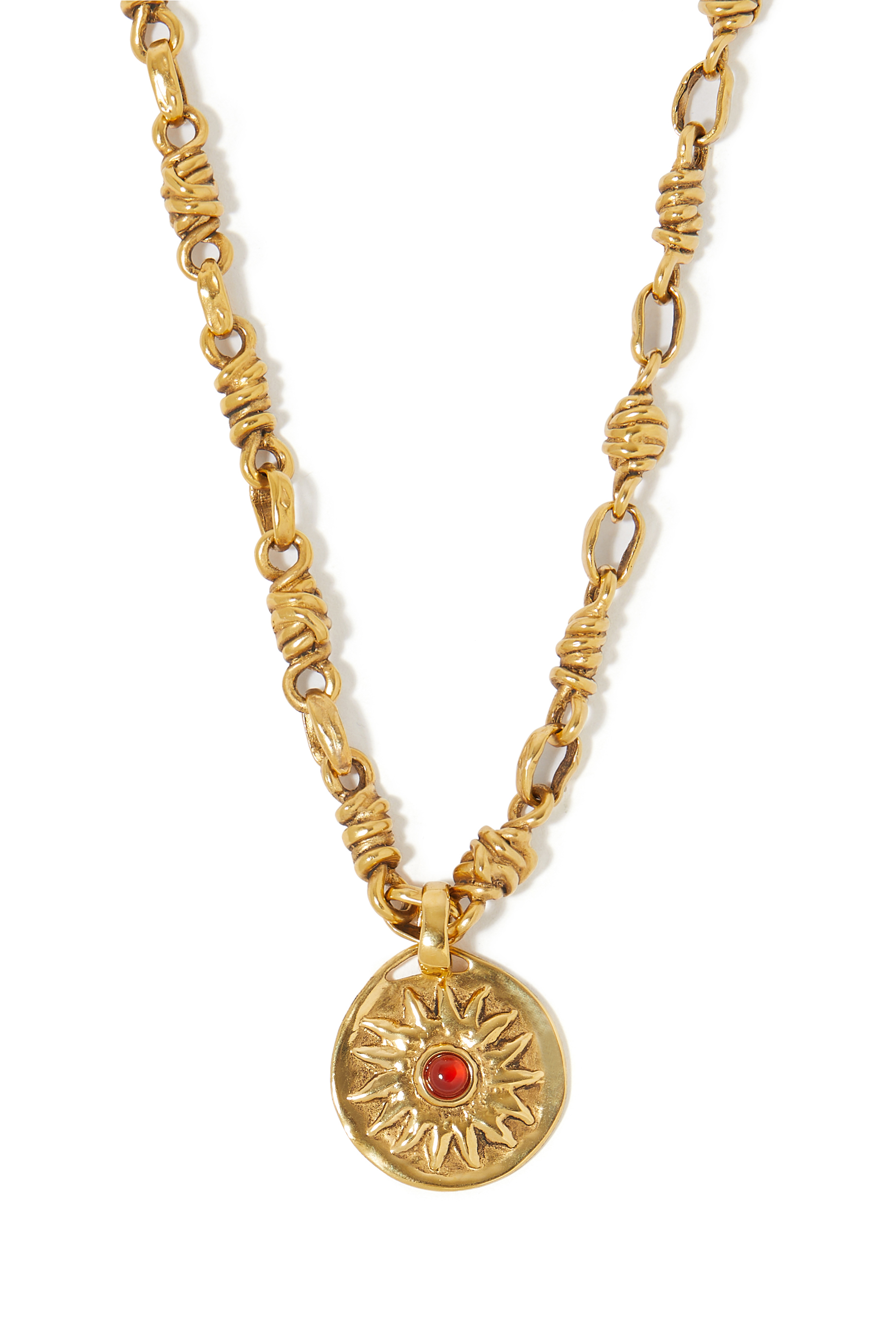 Talisman Astro Sun Necklace, 24k Gold-Plated Brass